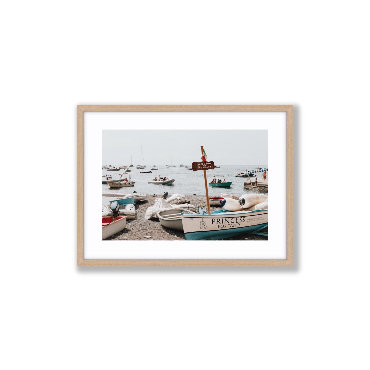 Princess Positano fine art print, Positano, Italy, Medium, Natural Oak Frame · Matboard, Fine Art Print
