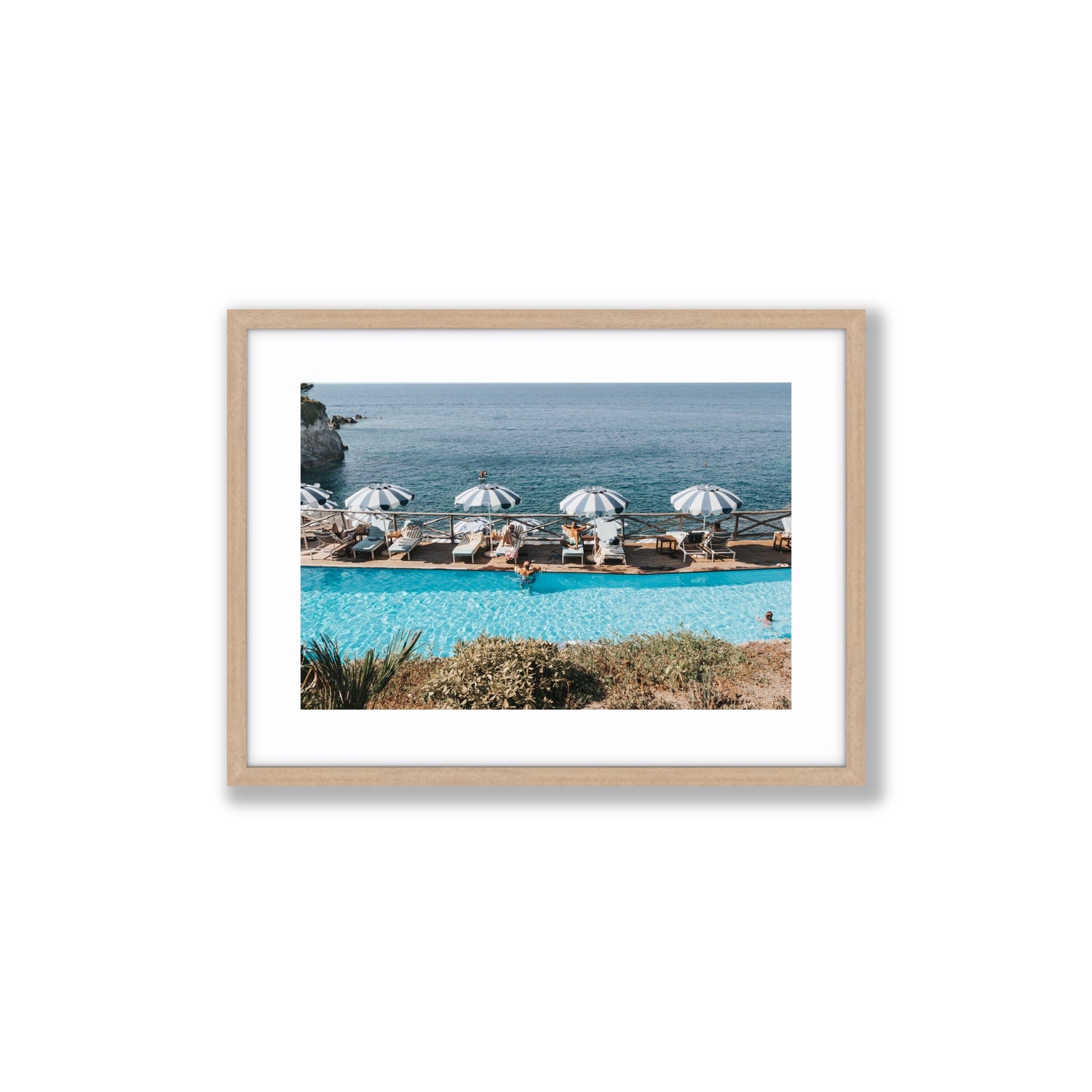 Hues Of Blues fine art print, Ischia, Italy, Medium, Natural Oak Frame · Matboard, Fine Art Print