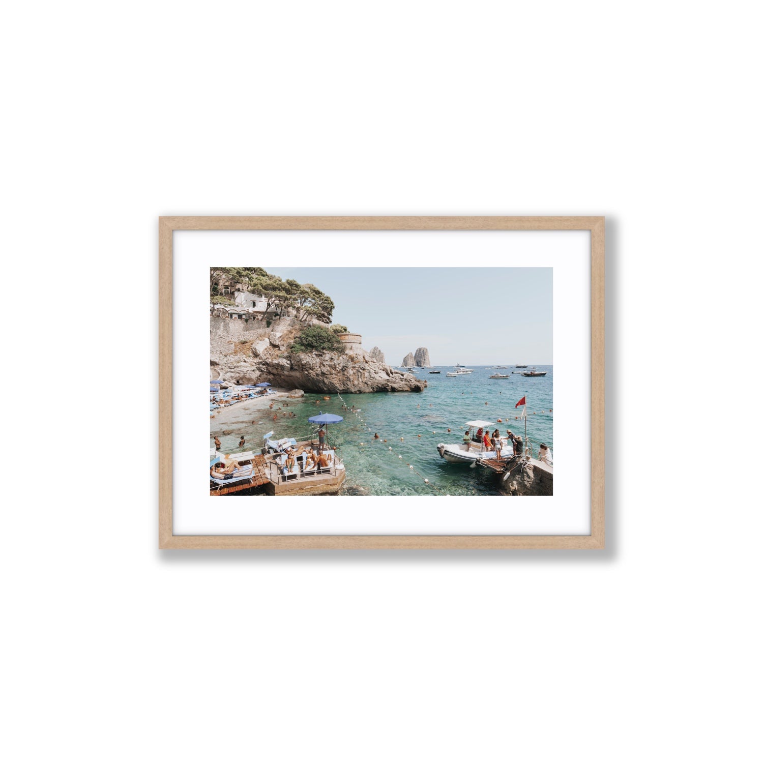 Torre Saracena fine art print, Capri, Italy, Medium, Natural Oak Frame · Matboard, Fine Art Print