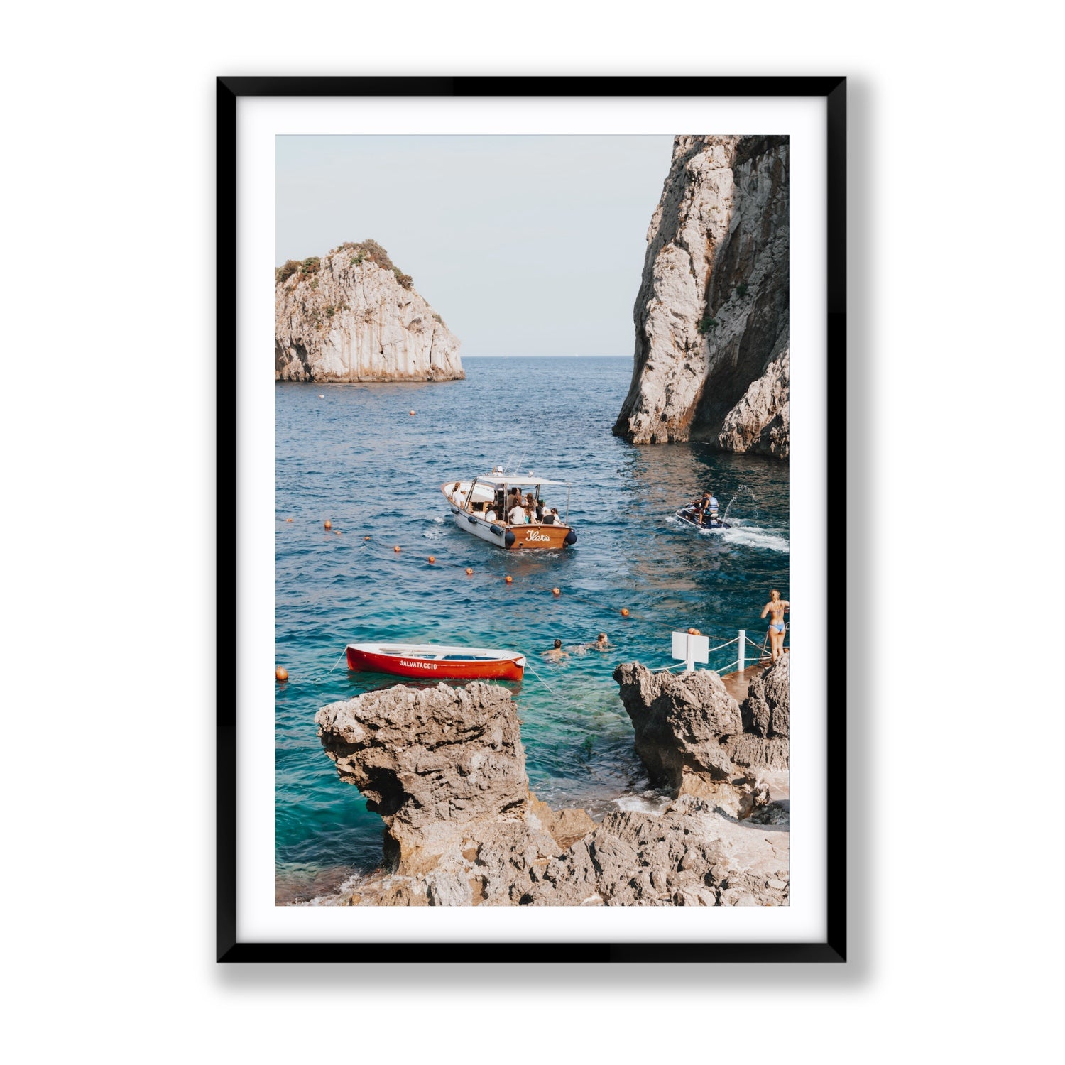 Set Sail fine art print, Capri, Italy, Gallery, Black Frame · Matboard, Fine Art Print