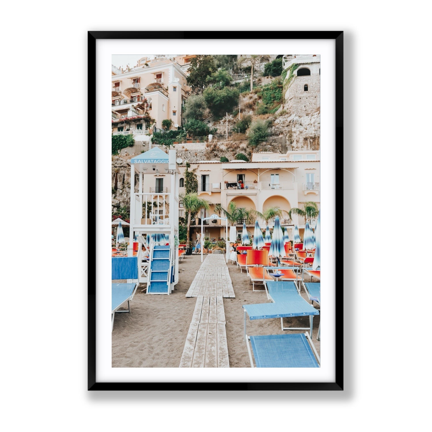 Torre Di Salvataggio fine art print, Positano, Italy, Gallery, Black Frame · Matboard, Fine Art Print