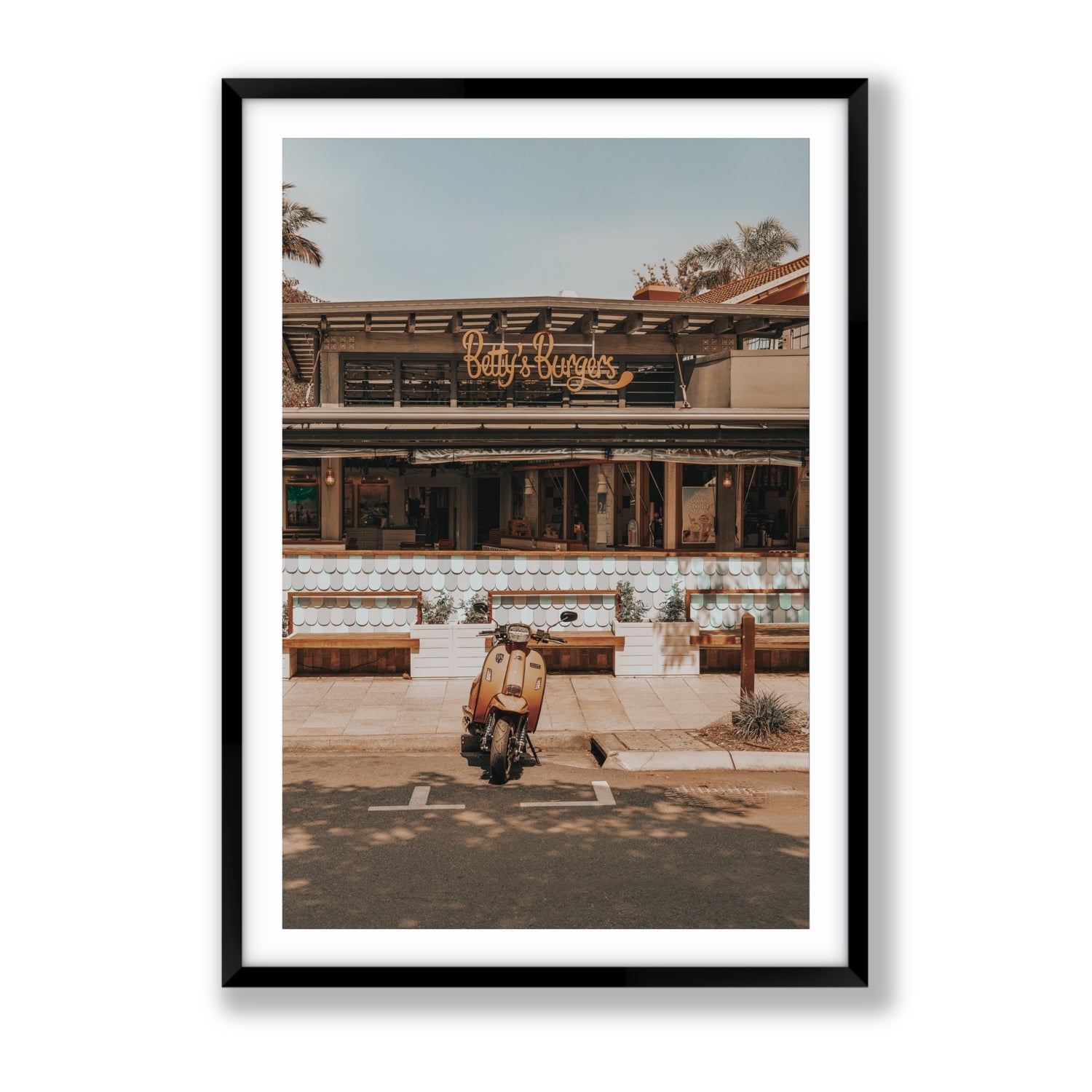 Noosa Nostalgia fine art print, Noosa, Australia, coastal scenes artwork, Gallery, Black Frame · Matboard, Fine Art Print