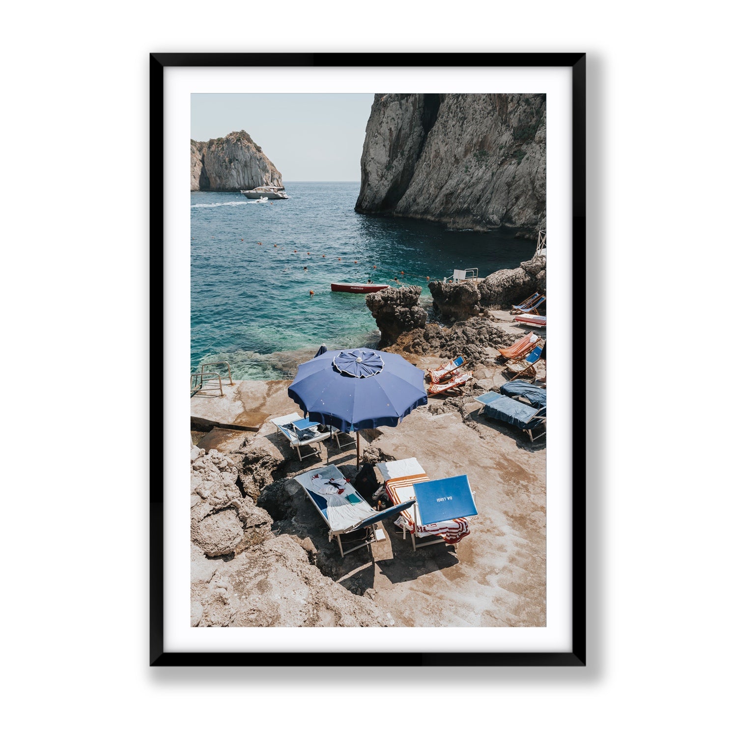 Lonely Loungers fine art print, Capri, Italy, Gallery, Black Frame · Matboard, Fine Art Print