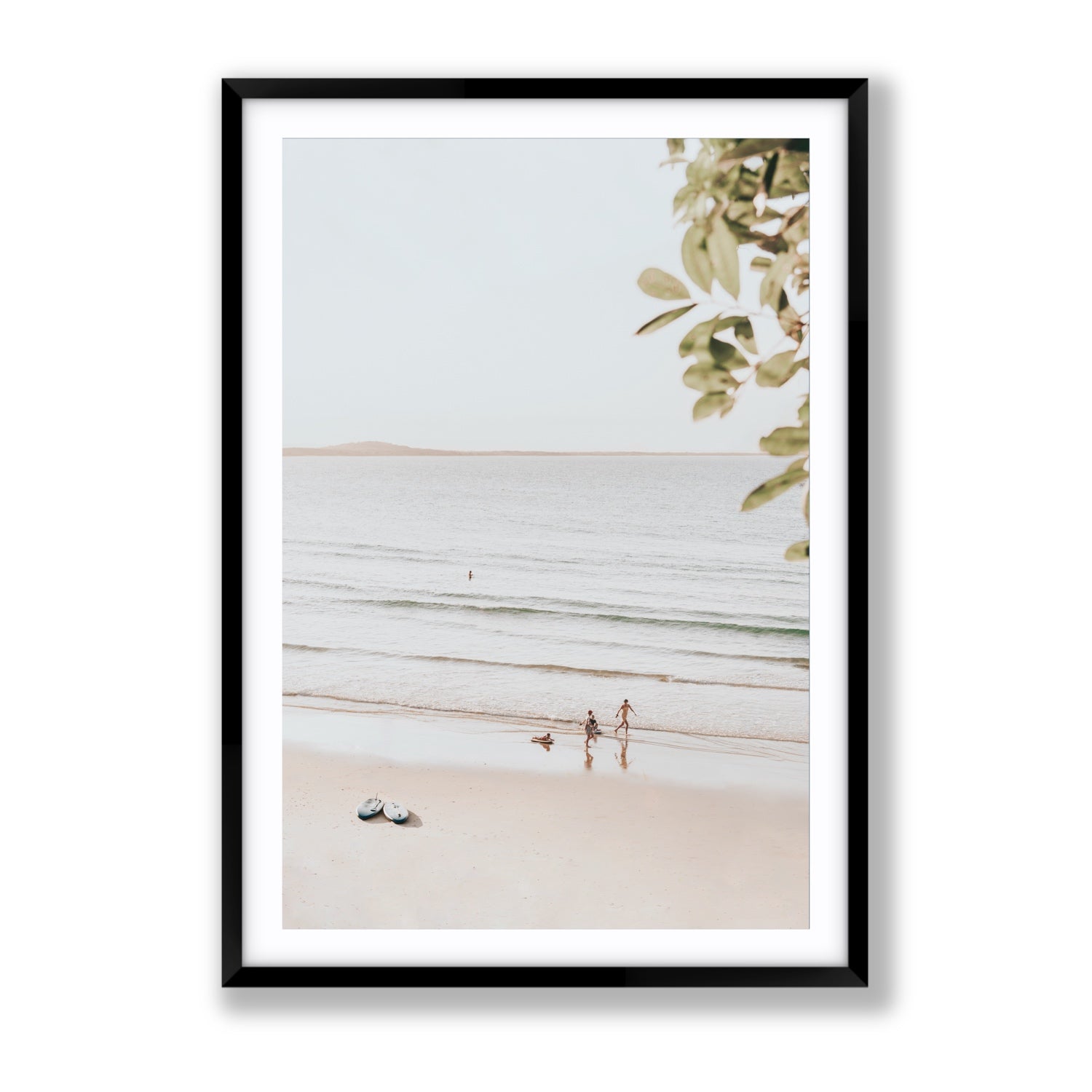 Walking On Sunshine fine art print, Noosa, Australia, coastal scenes artwork, Gallery, Black Frame · Matboard, Fine Art Print