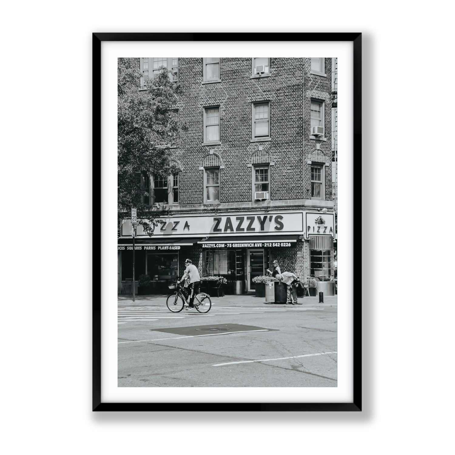 Zazzy's New York NYC Black & White wall art Gallery fine art print in black frame with matboard
