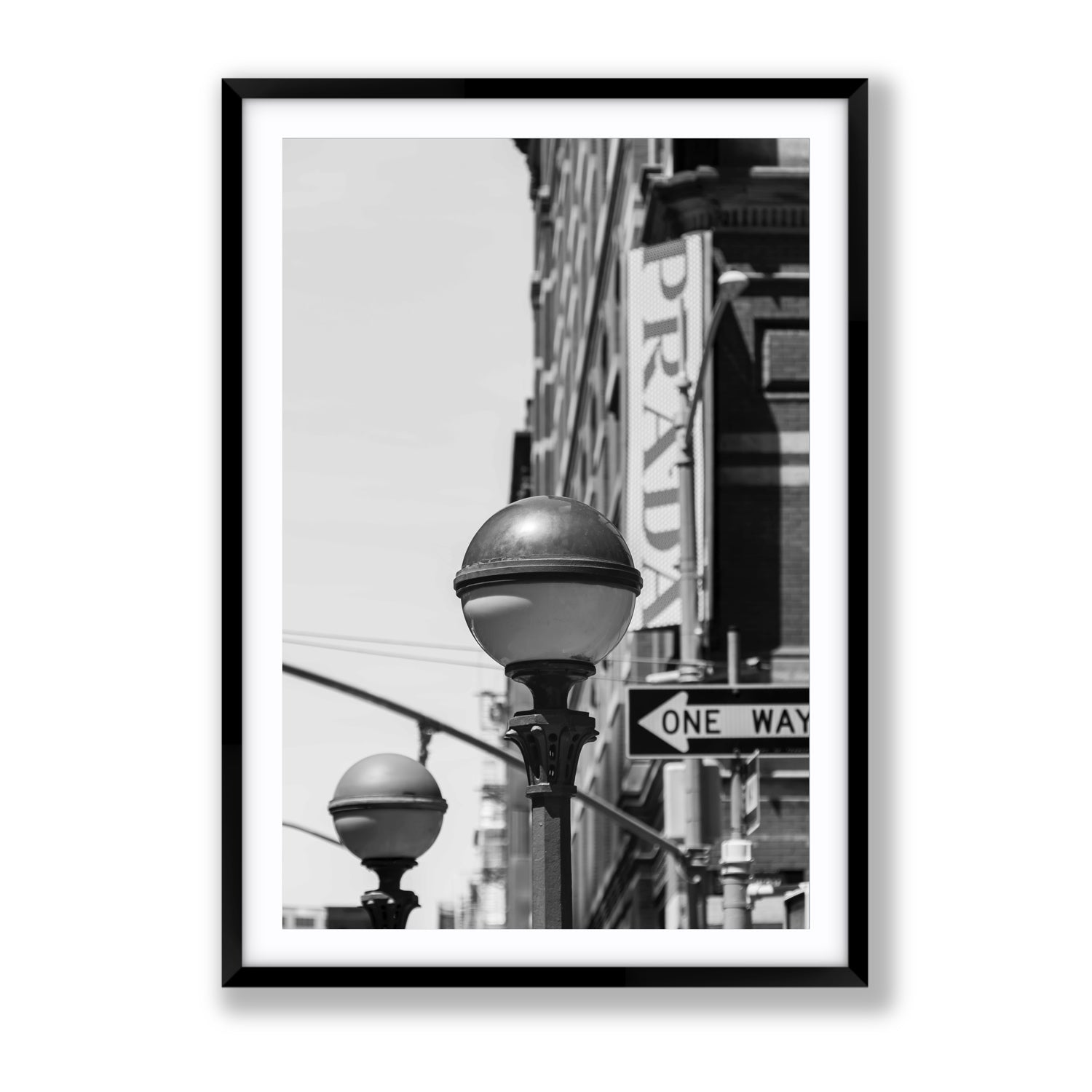 Subway Style New York NYC Black & White wall art Gallery fine art print in black frame with matboard