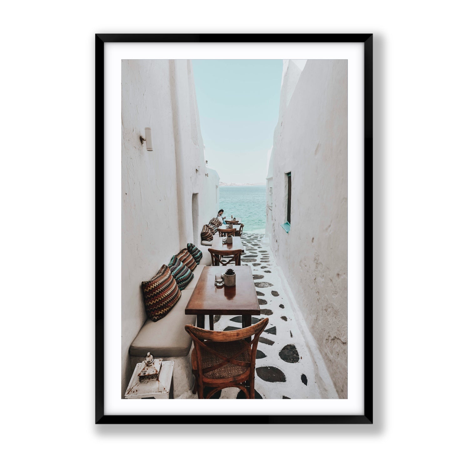 Trip Down Memory Lane fine art print, Mykonos, Greece, Gallery, Black Frame · Matboard, Fine Art Print