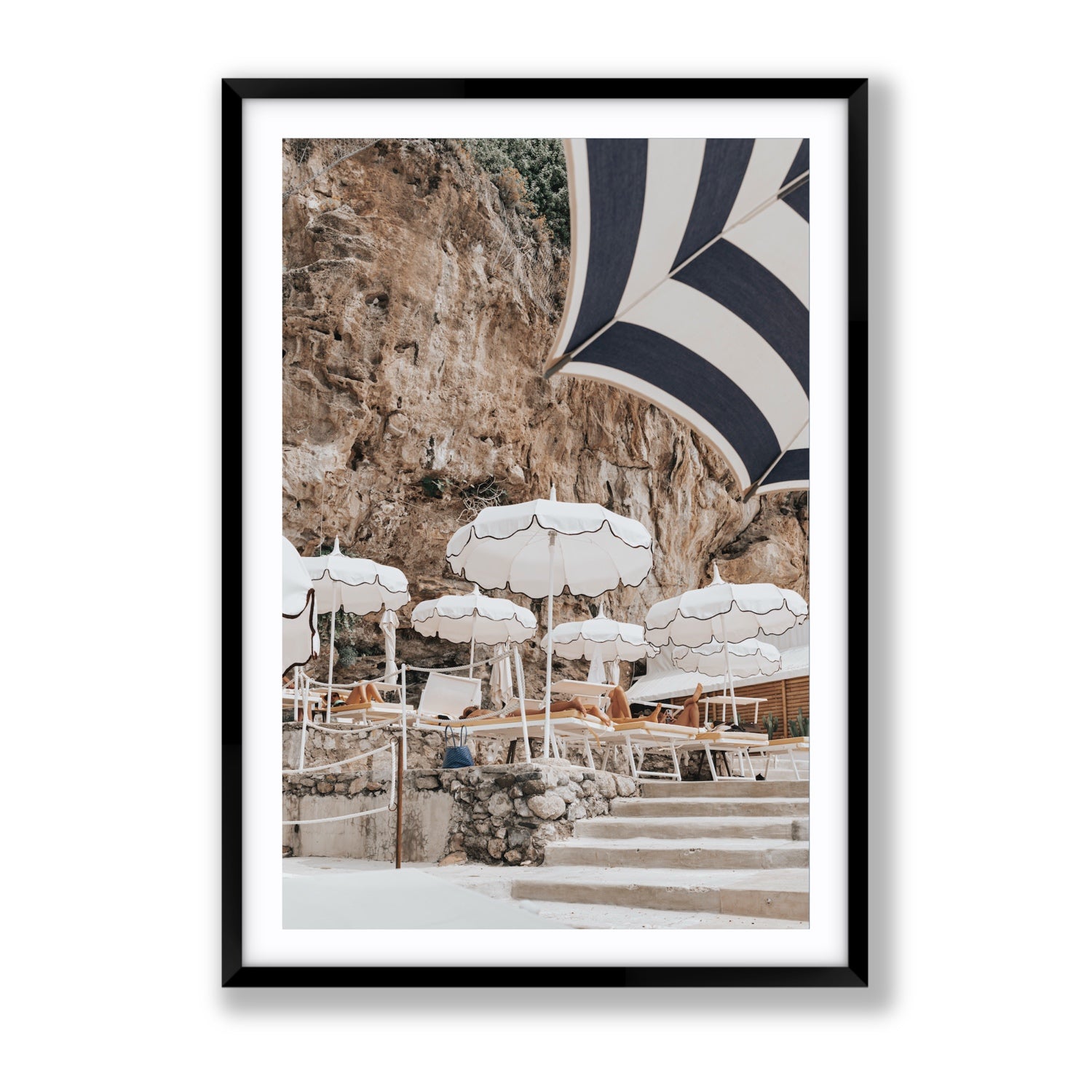 Rocky Refuge fine art print, Positano, Italy, Gallery, Black Frame · Matboard, Fine Art Print