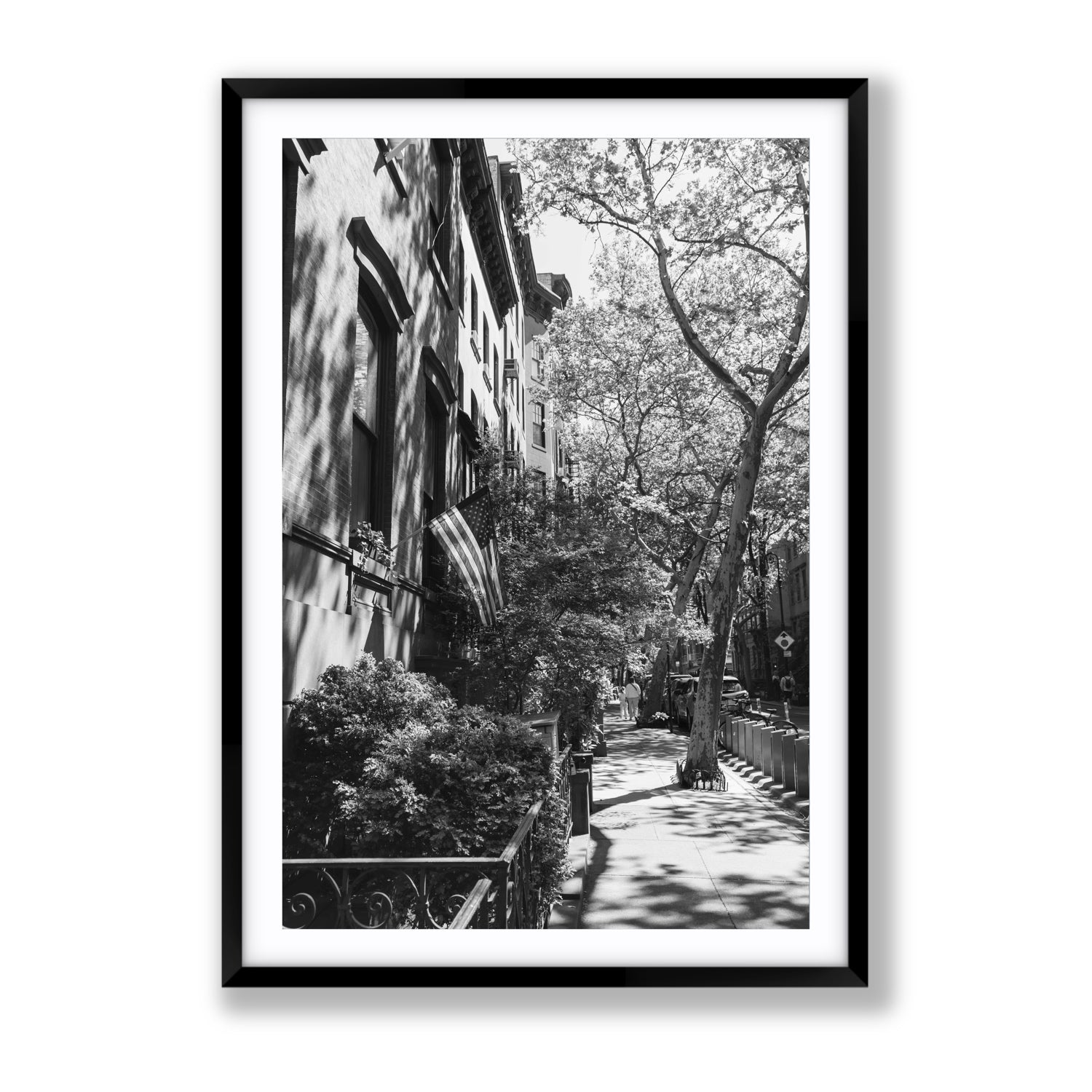 Urban Patriotism New York NYC Black & White wall art Gallery fine art print in black frame with matboard