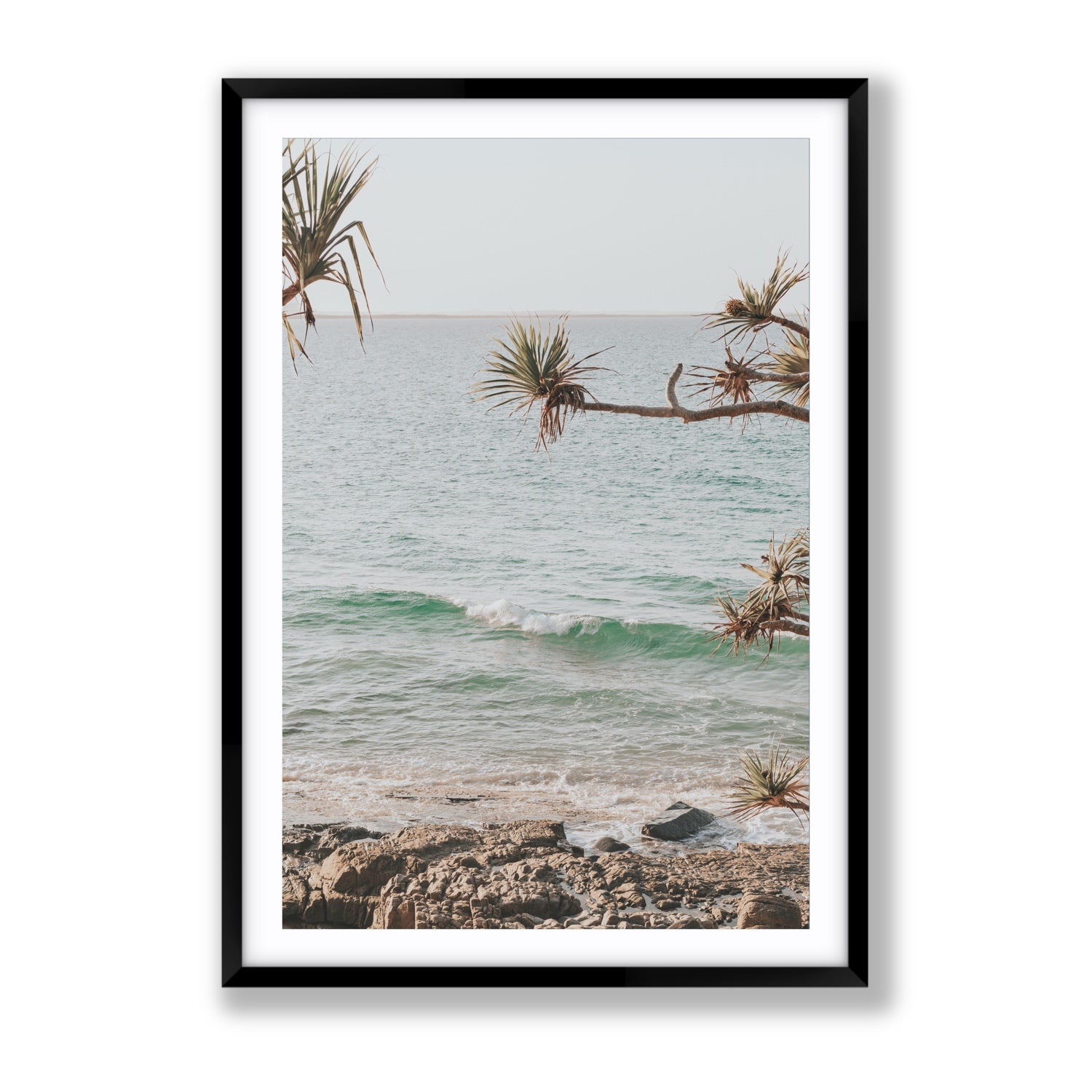 Good Vibrations fine art print, Noosa, Australia, coastal scenes artwork, Gallery, Black Frame · Matboard, Fine Art Print