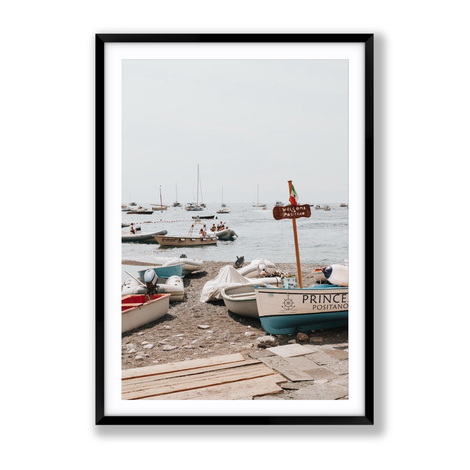 Coming Home fine art print, Positano, Italy, Gallery, Black Frame · Matboard, Fine Art Print