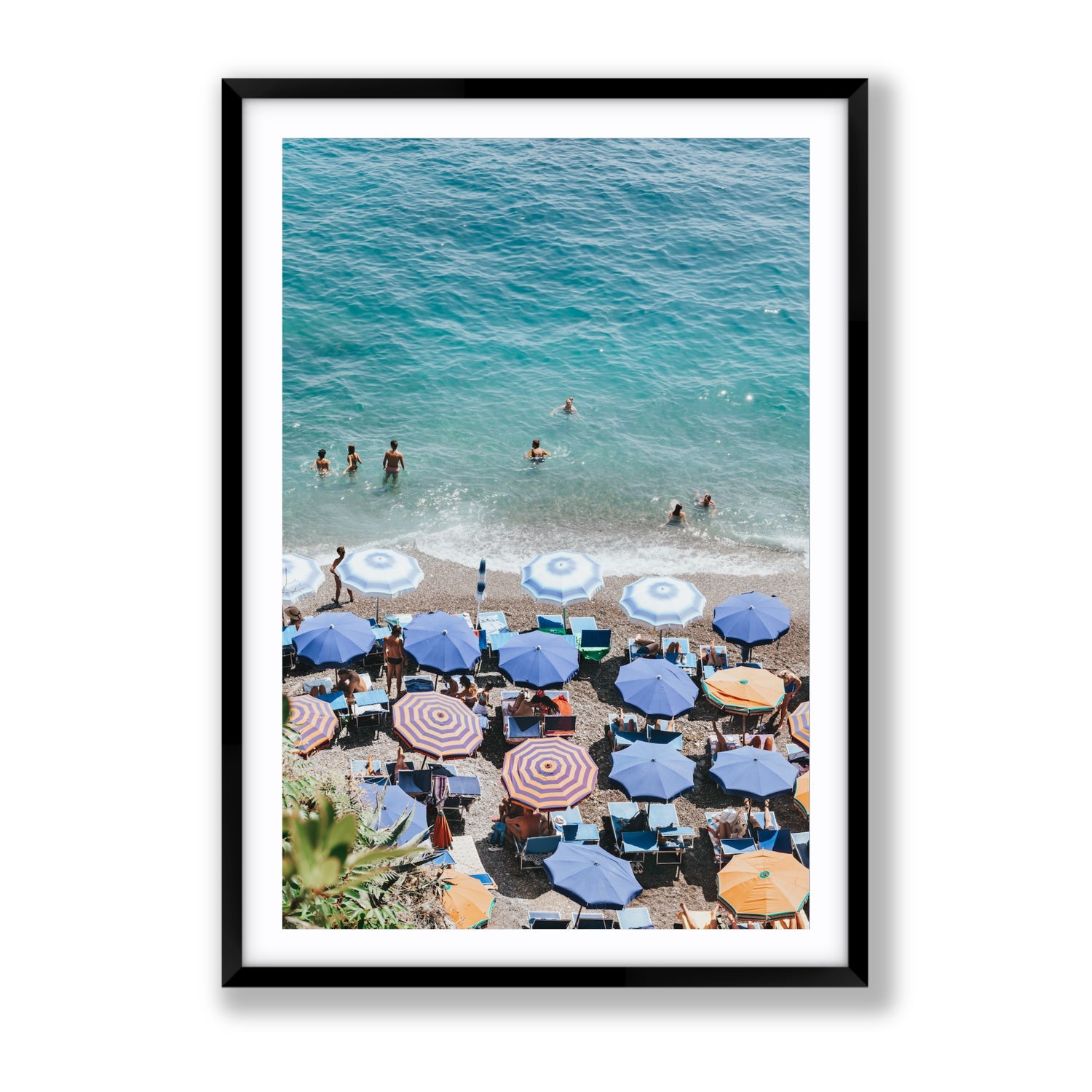 Paradise Beach fine art print, Positano, Italy, Gallery, Black Frame · Matboard, Fine Art Print