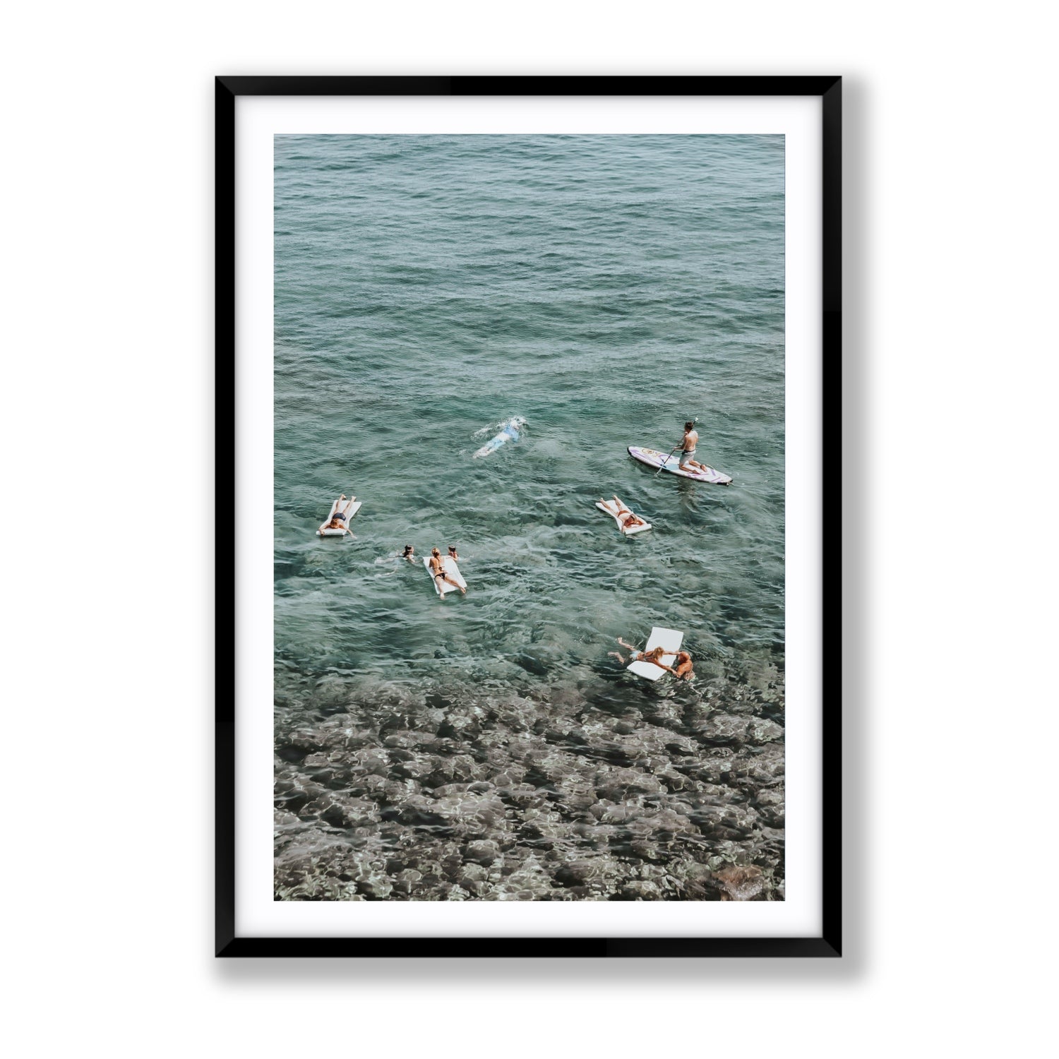 The Big Chill Tuscany coastal Italian wall art Gallery fine art print in black frame with matboard