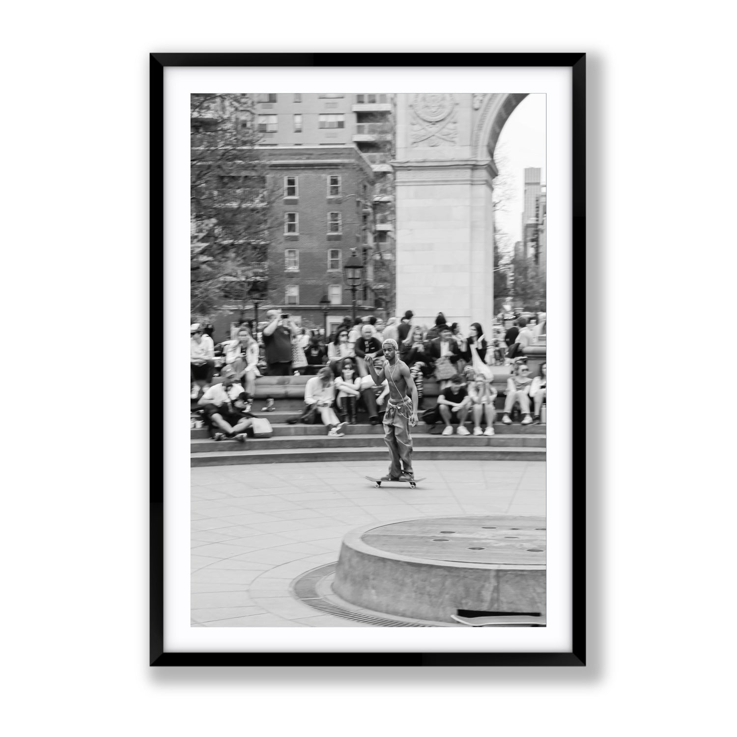 Parkside Pirouettes New York NYC Black & White wall art Gallery fine art print in black frame with matboard