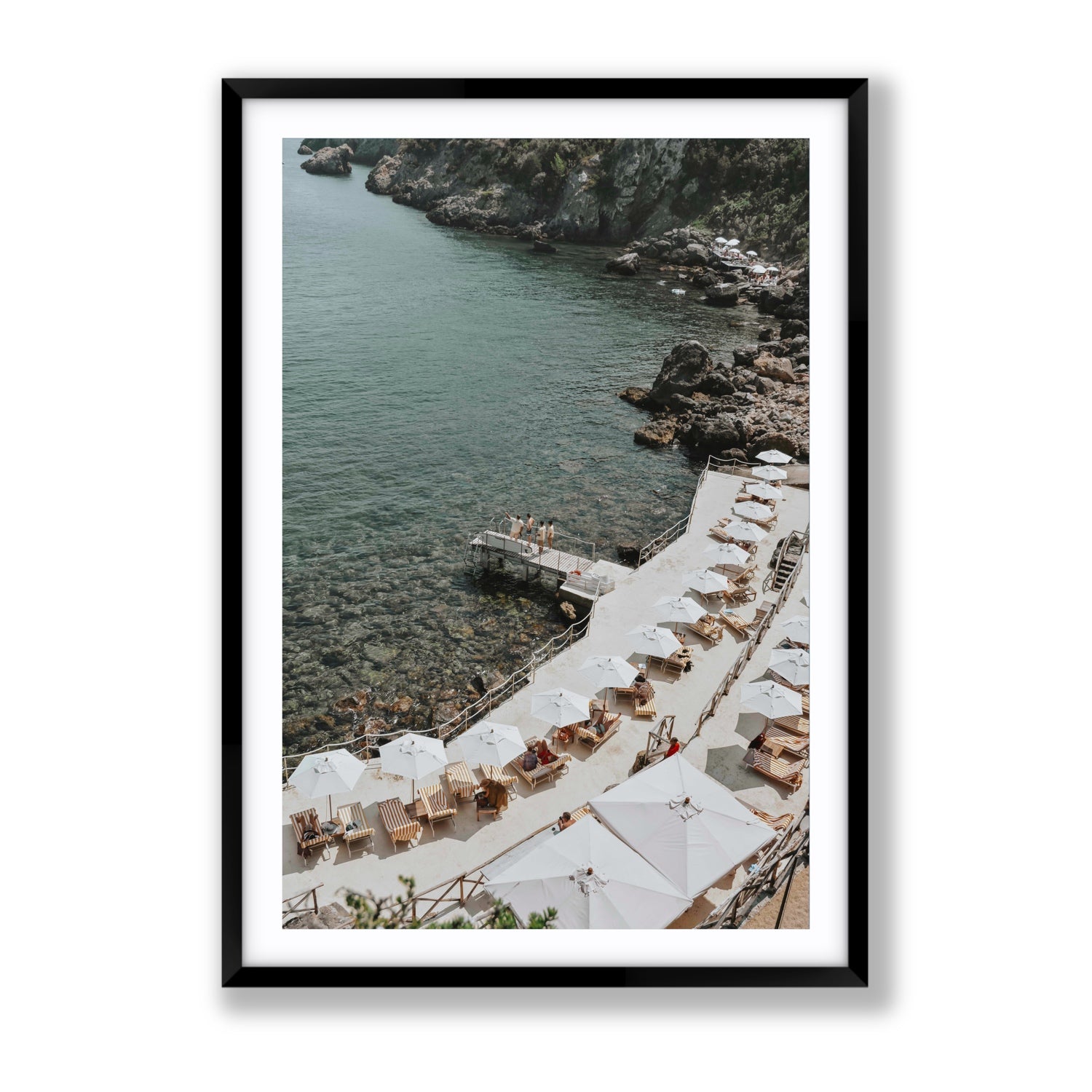Pier Perspectives Tuscany coastal Italian wall art Gallery fine art print in black frame with matboard