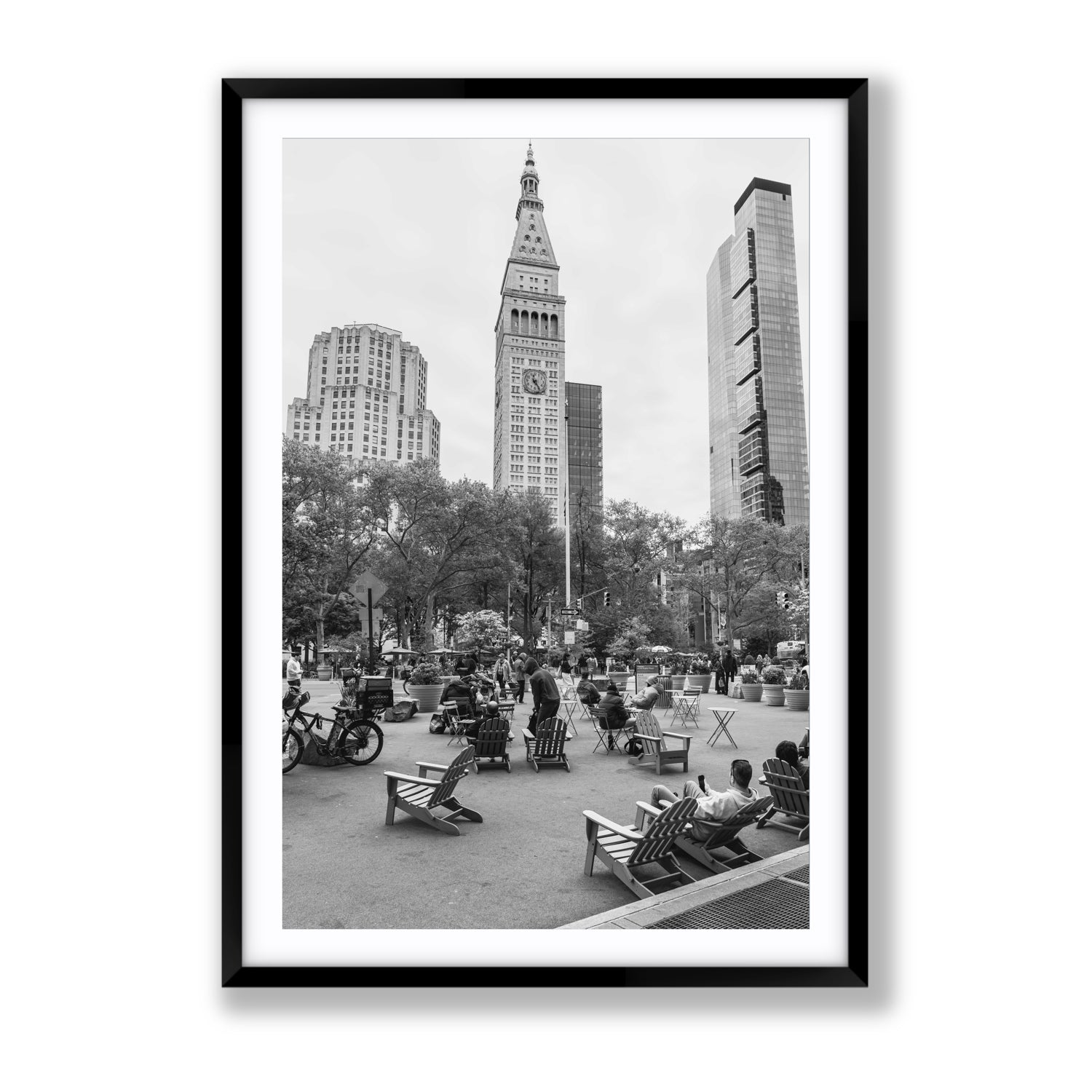 Timeless New York New York NYC Black & White wall art Gallery fine art print in black frame with matboard