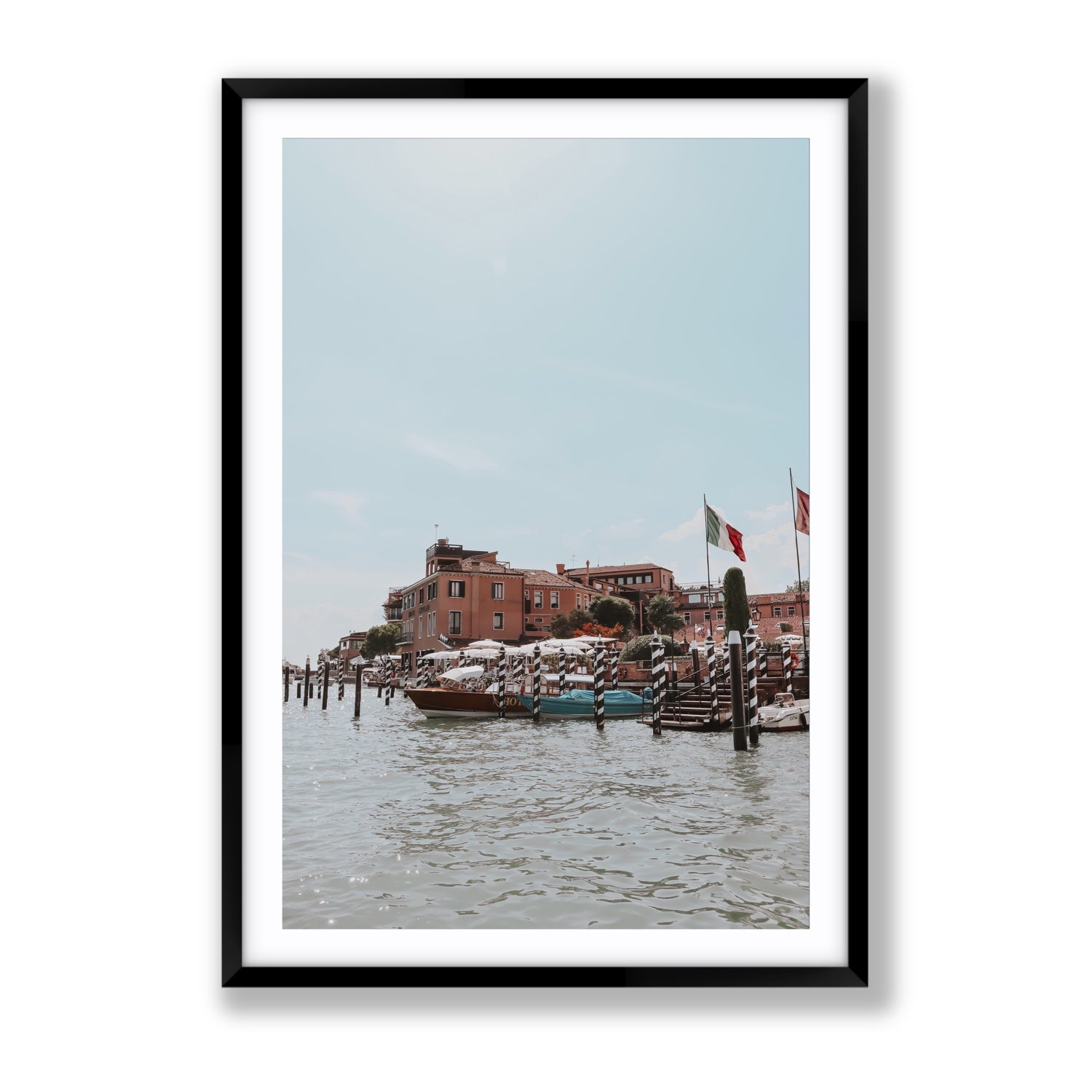 Giudecca Island Venice wall art Gallery fine art print in black frame with matboard