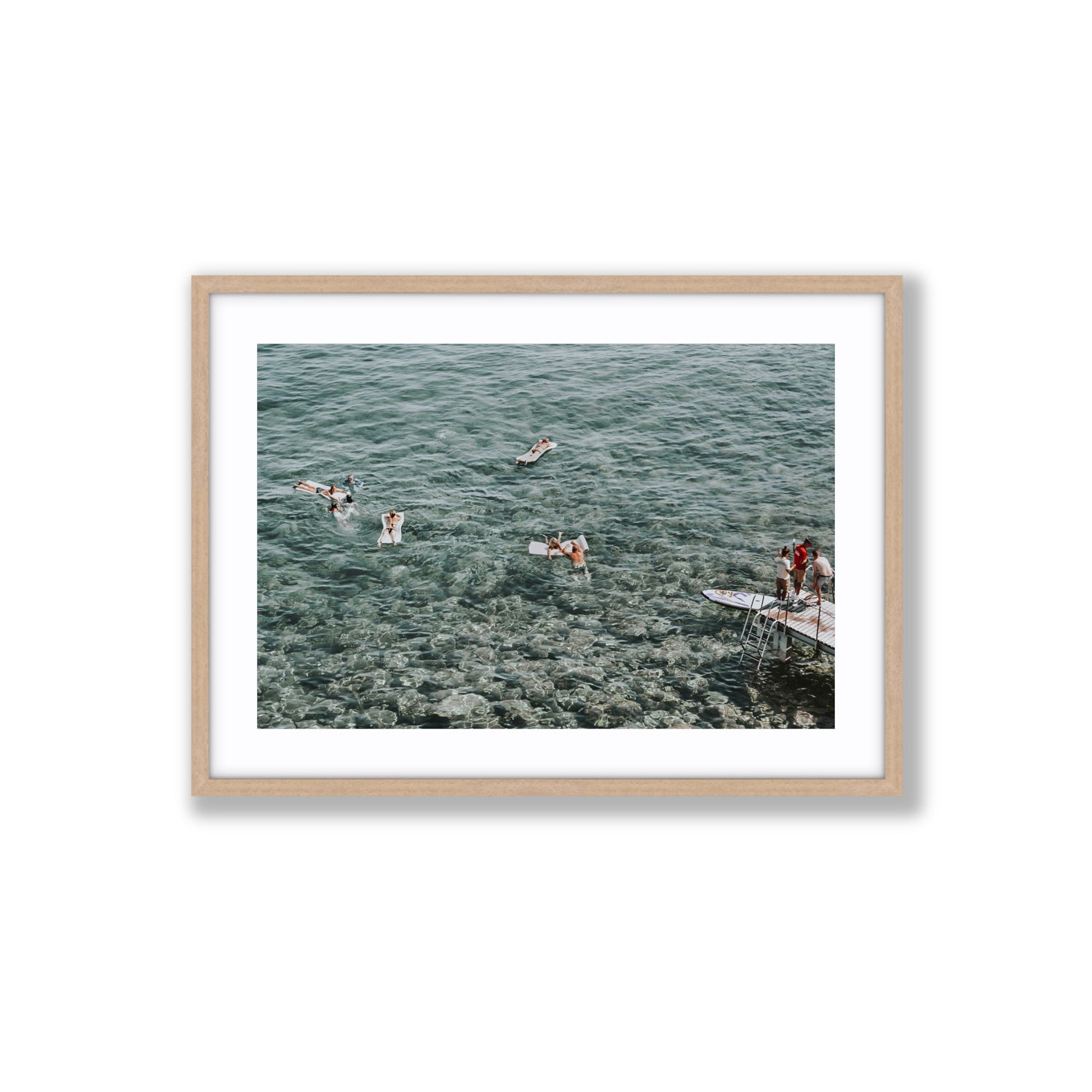 Having A Whale Of A Time Tuscany coastal wall art Large fine art print in natural oak frame with matboard