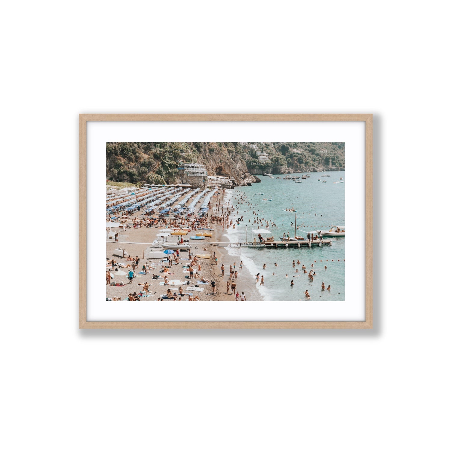 Vista Costiera fine art print, Positano, Italy, Large, Natural Oak Frame · Matboard, Fine Art Print