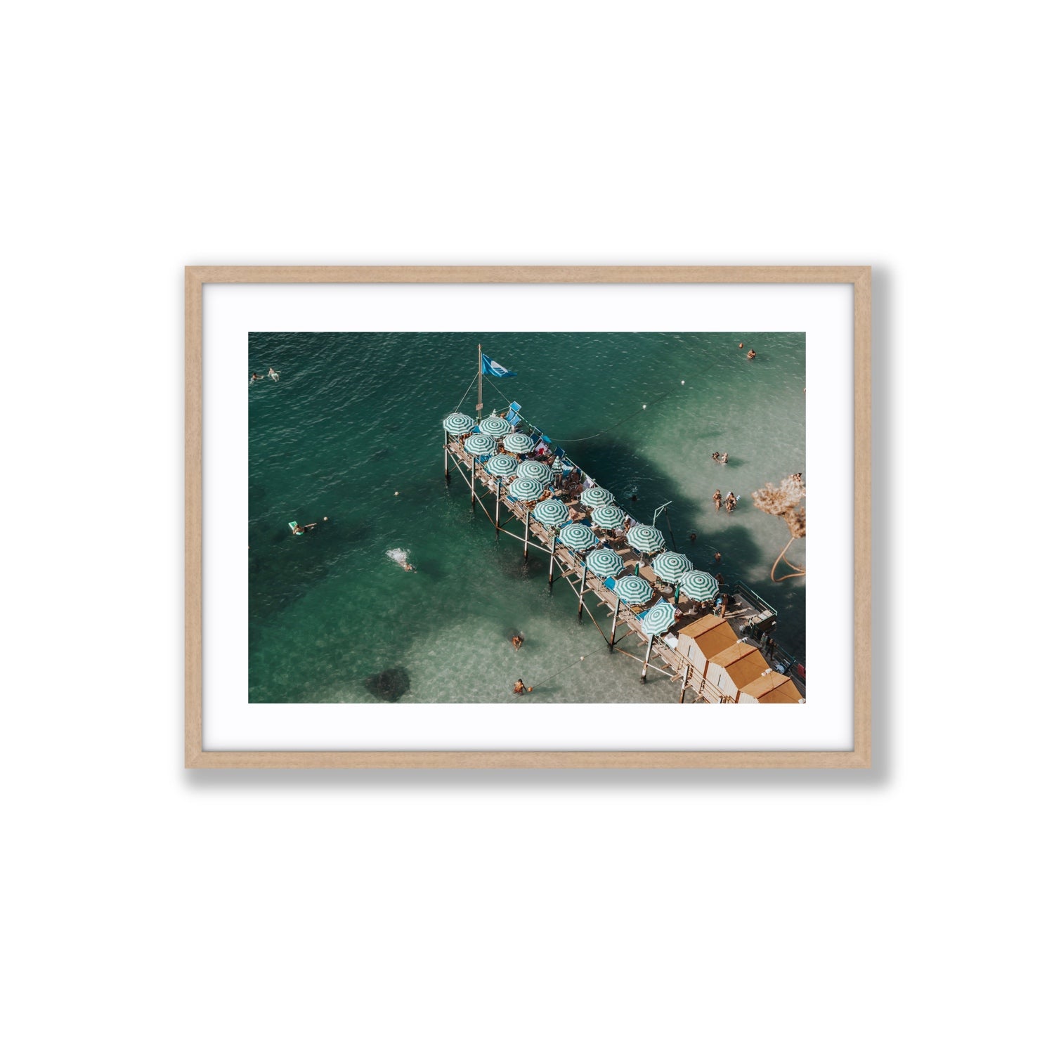 Sorrento Shangri La Sorrento coastal Italian wall art Large fine art print in natural oak frame with matboard