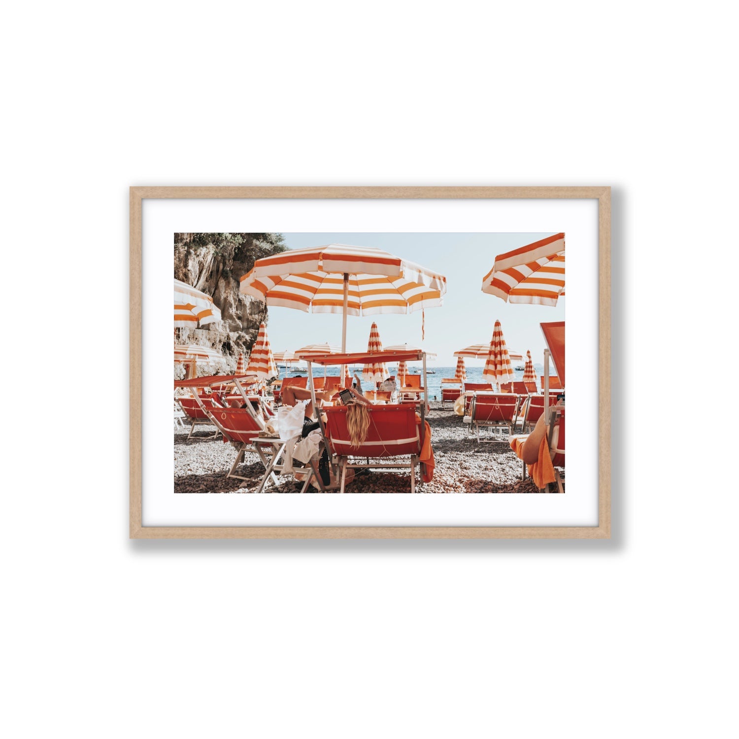 Digital Dreamer fine art print, Positano, Italy, Large, Natural Oak Frame · Matboard, Fine Art Print