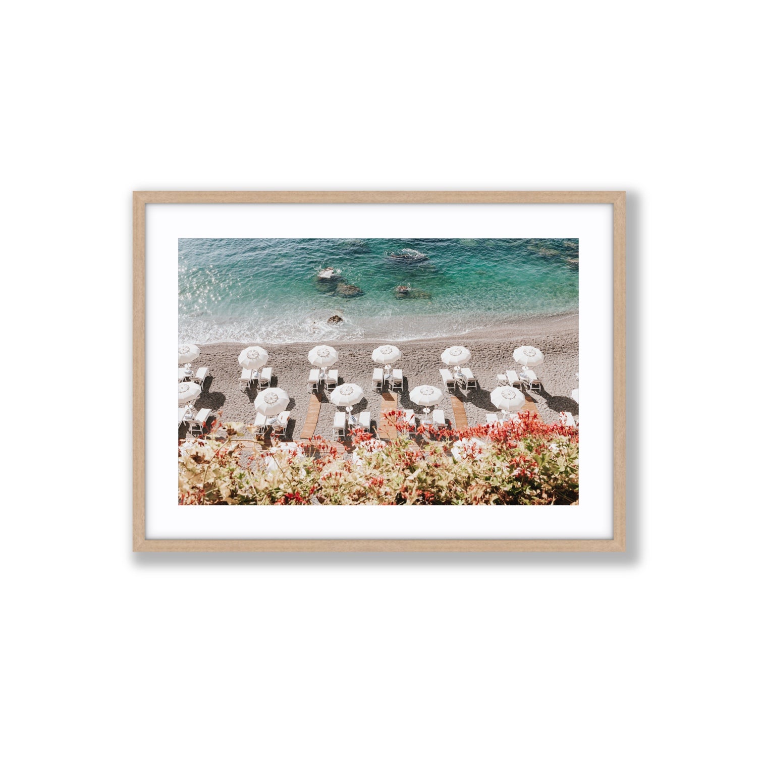 Coastal Charms fine art print, Amalfi, Italy, Large, Natural Oak Frame · Matboard, Fine Art Print