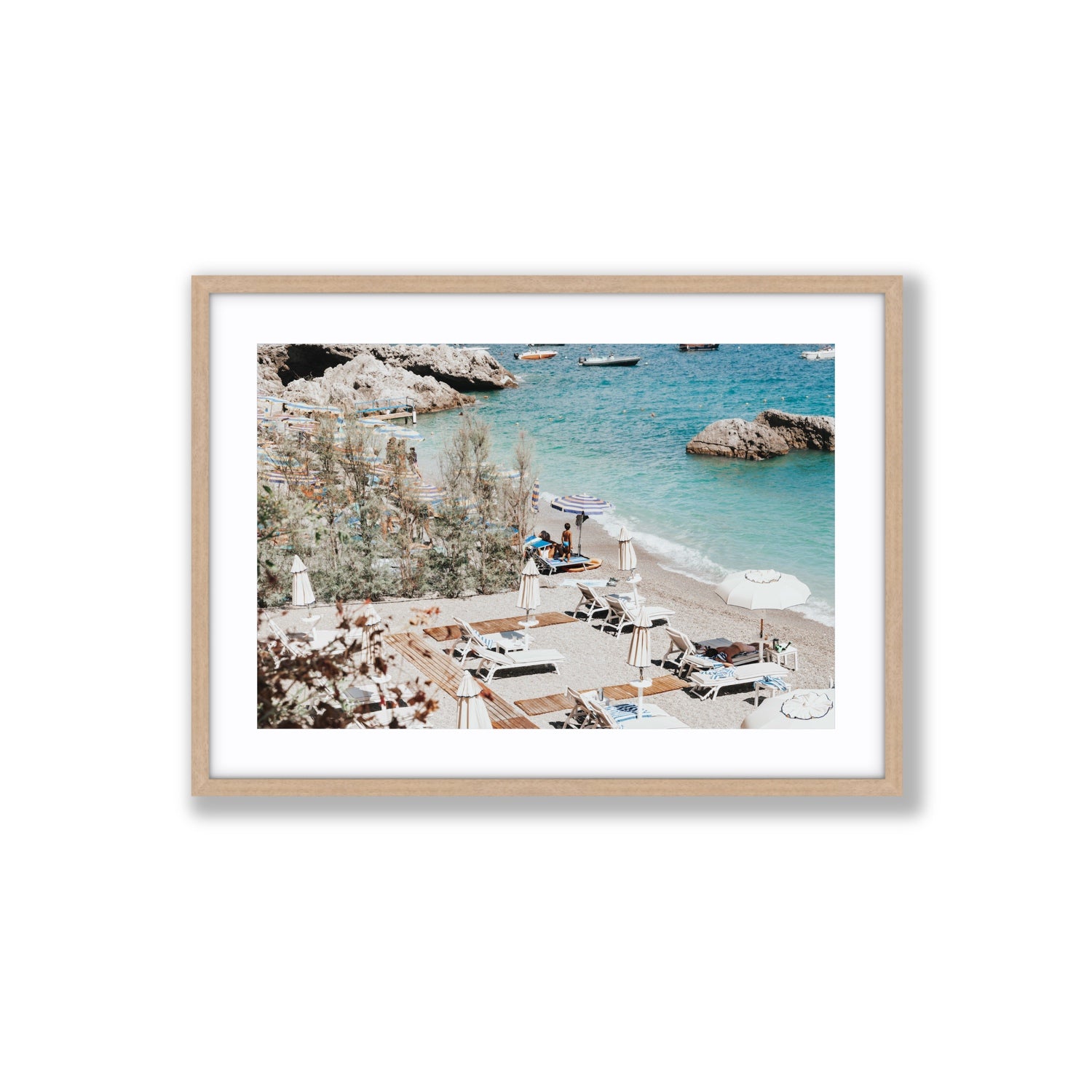 Life Could Be A Dream Amalfi wall art Large fine art print in natural oak frame with matboard