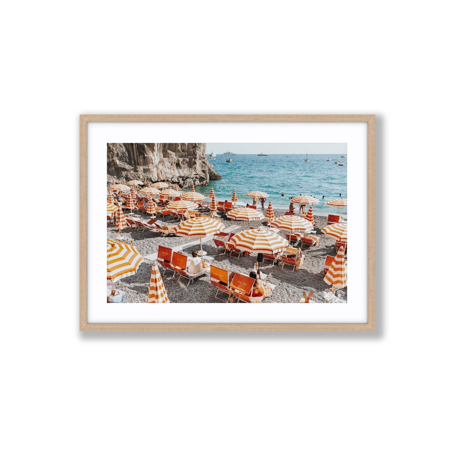 Mango Sorbet fine art print, Positano, Italy, Large, Natural Oak Frame · Matboard, Fine Art Print