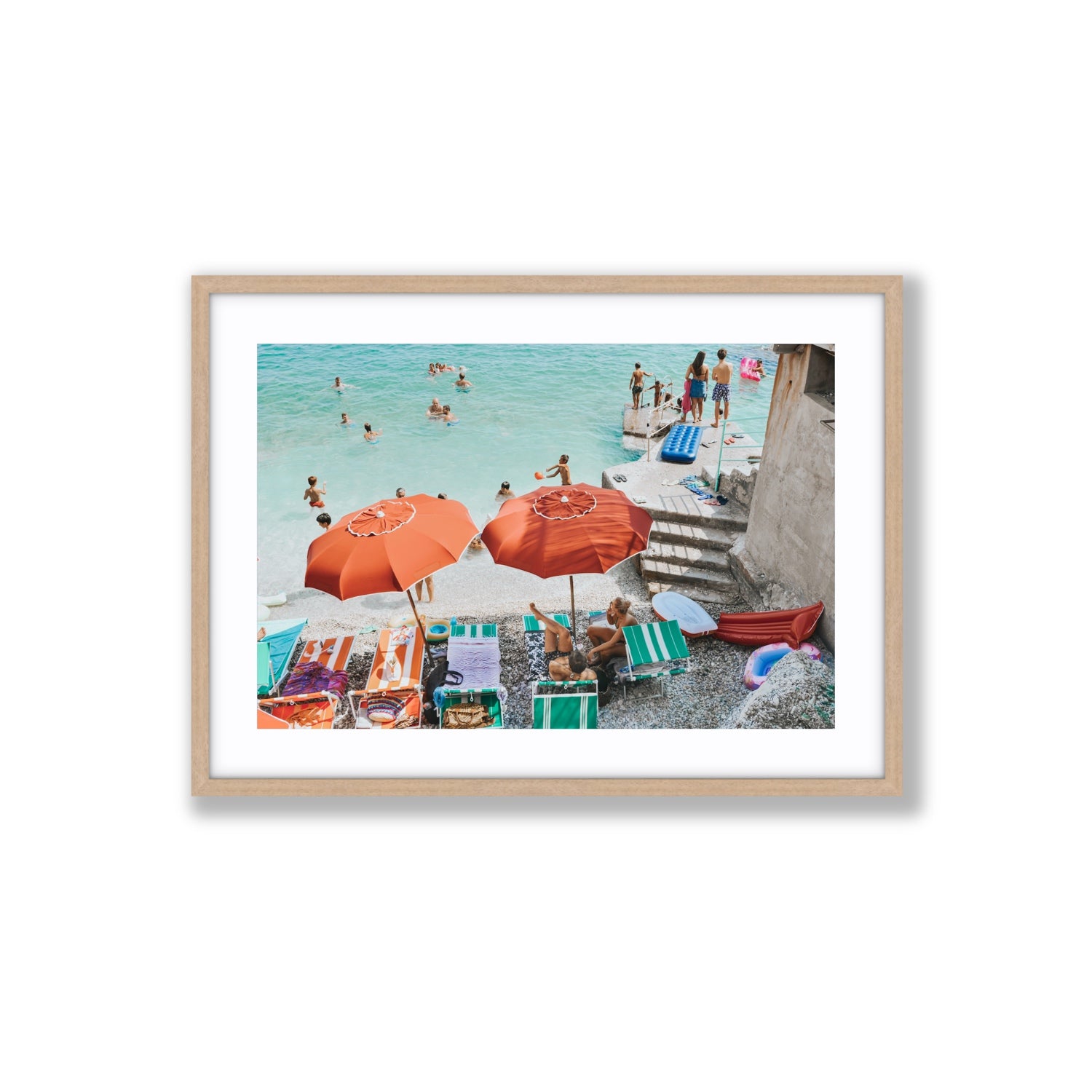 Water Wonderland fine art print, Capri, Italy, Large, Natural Oak Frame · Matboard, Fine Art Print
