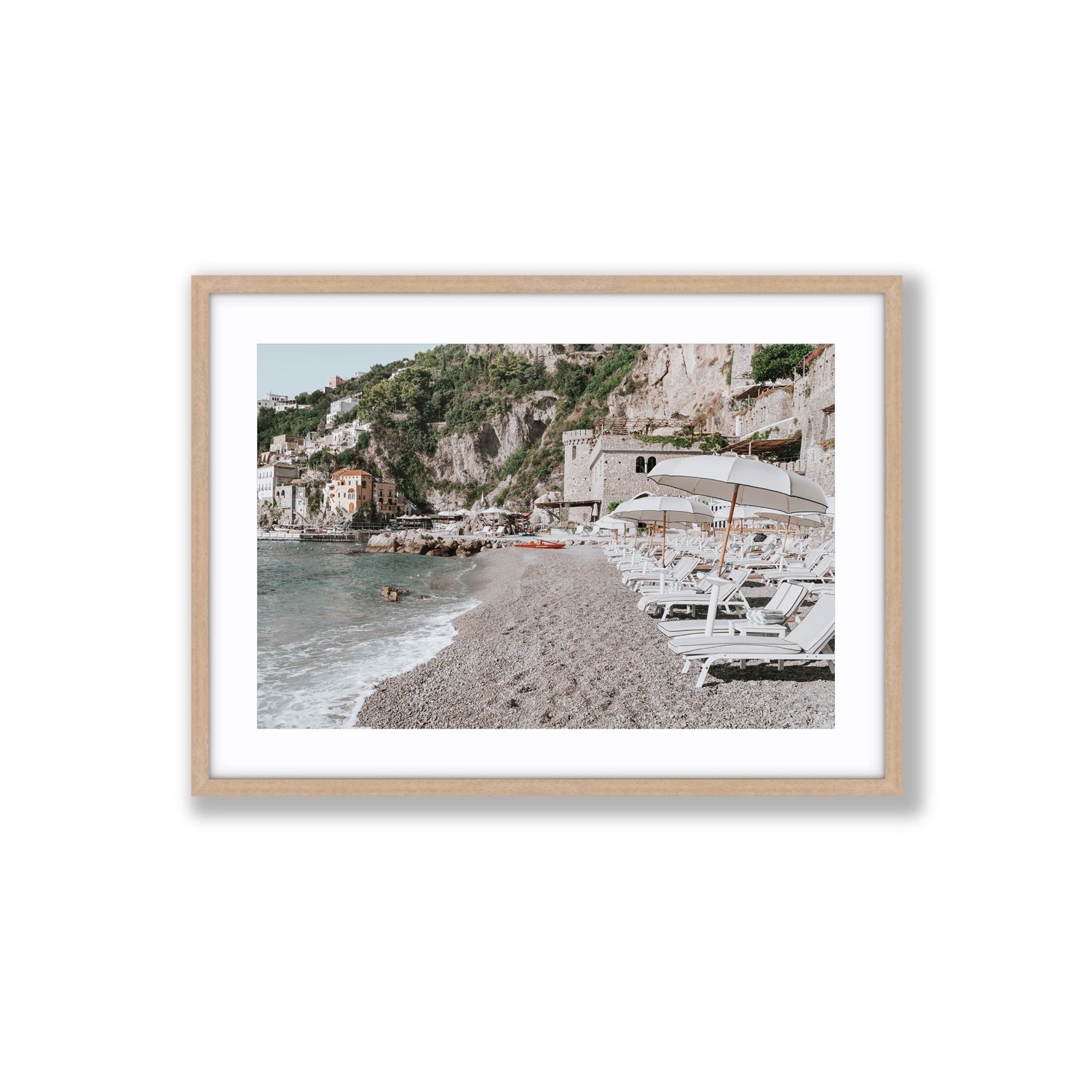 Borgo Santandrea fine art print, Amalfi, Italy, Large, Natural Oak Frame · Matboard, Fine Art Print