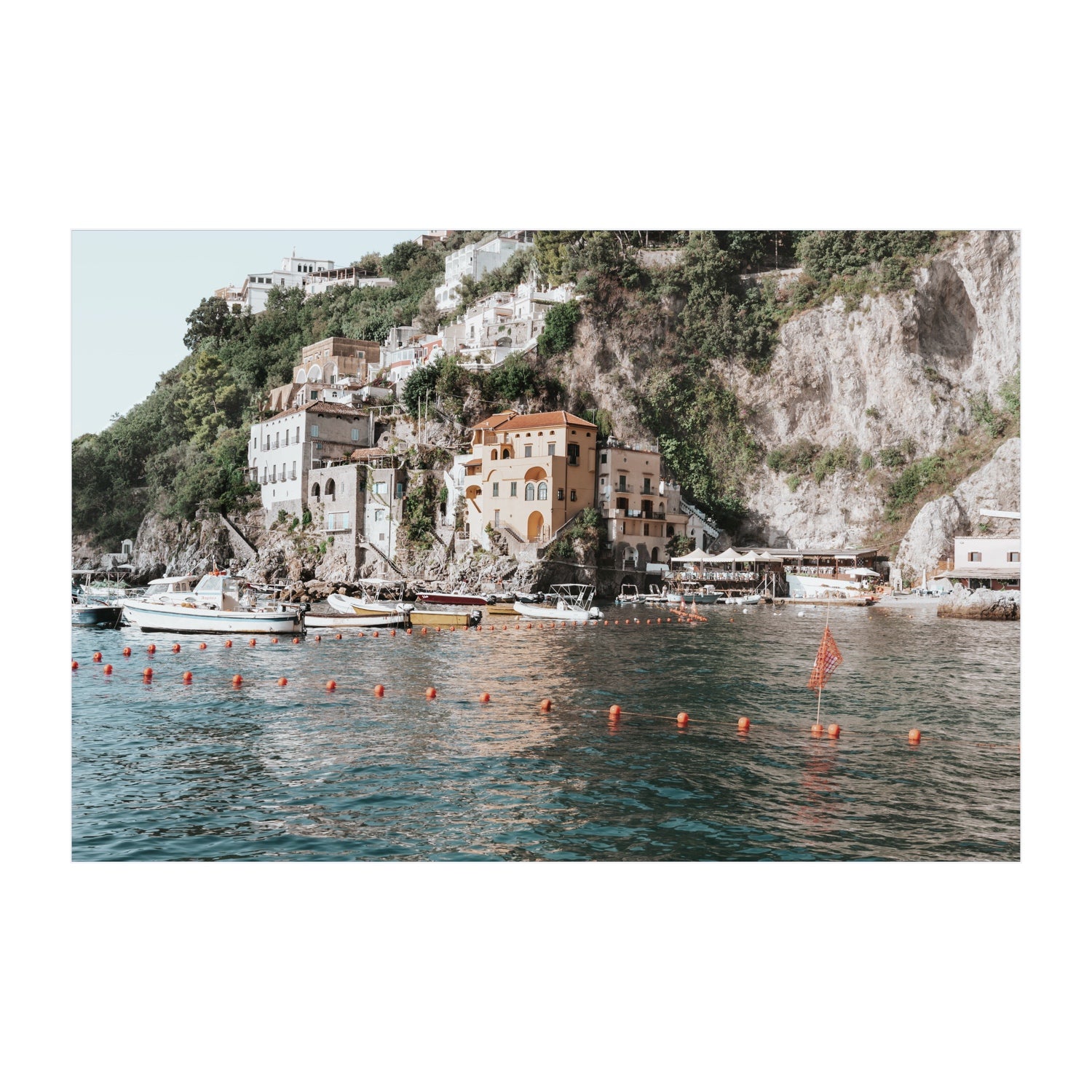Full artwork view of Amalfi Villas fine art print, Amalfi, Italy, coastal scenes artwork