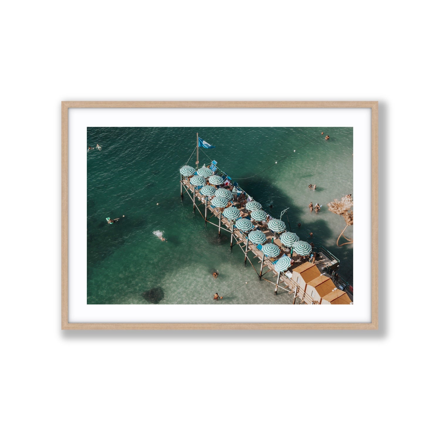 Sorrento Shangri La Sorrento coastal Italian wall art Extra Large fine art print in natural oak frame with matboard