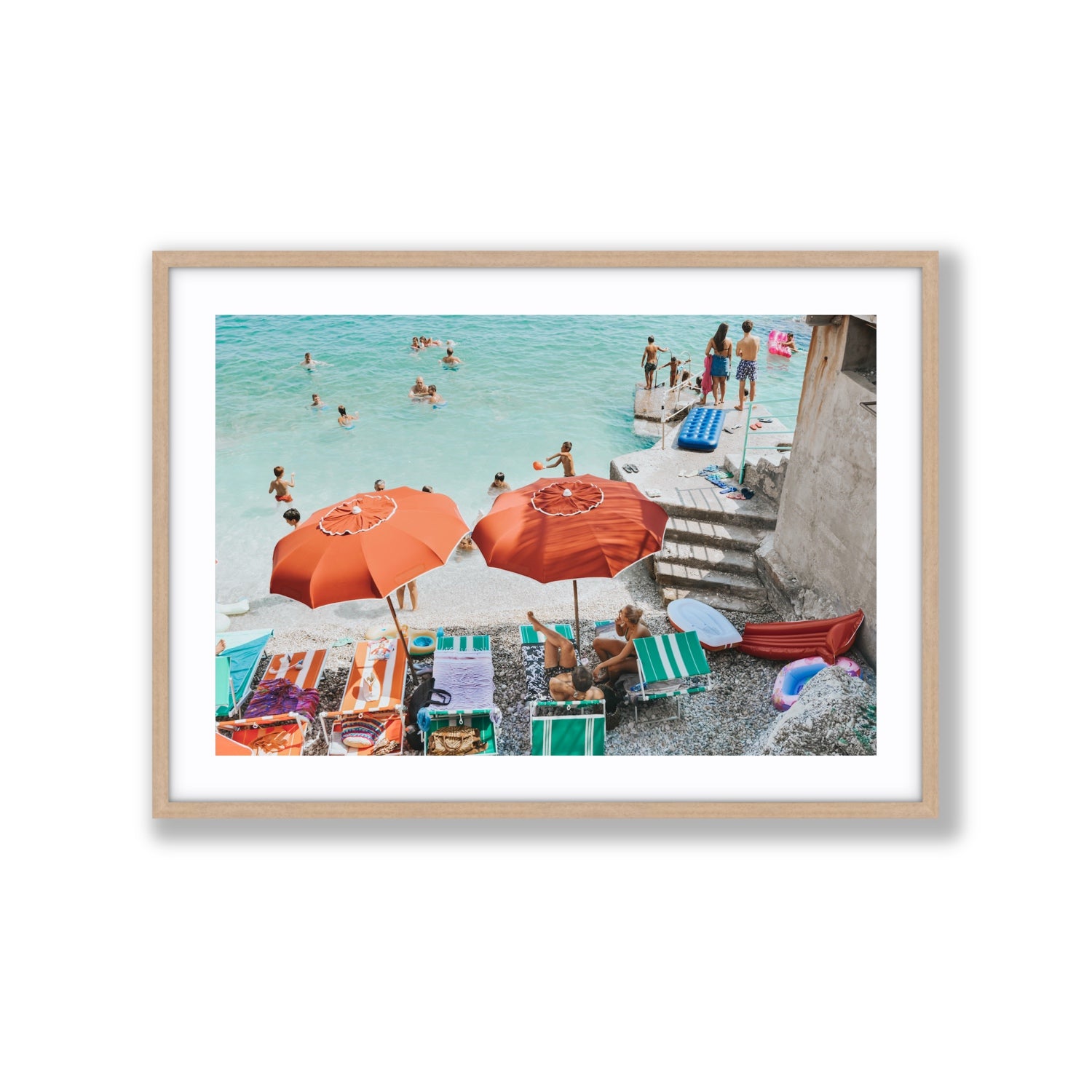 Water Wonderland fine art print, Capri, Italy, Extra Large, Natural Oak Frame · Matboard, Fine Art Print