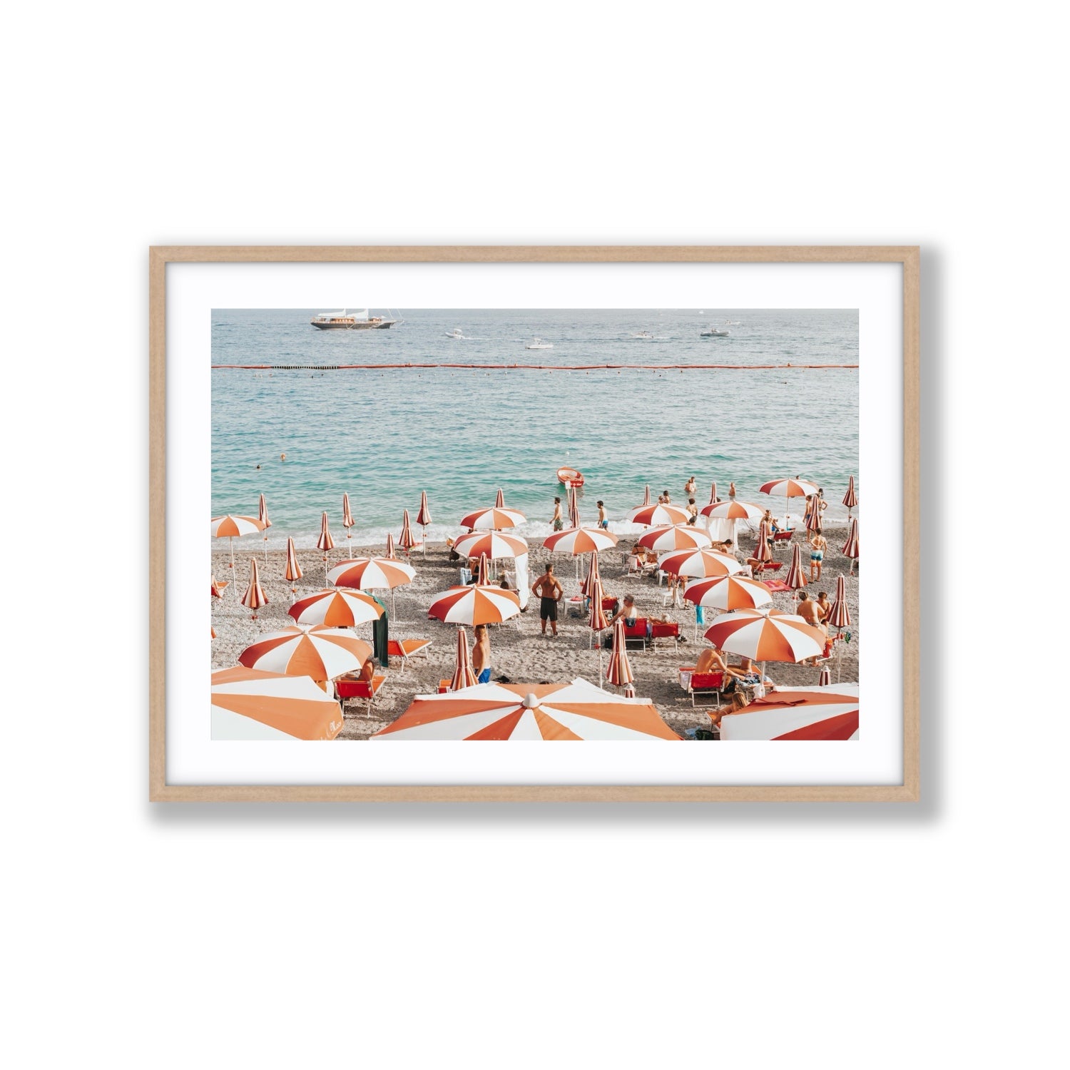 That's Amore Amalfi Mediterranean wall art Extra Large fine art print in natural oak frame with matboard