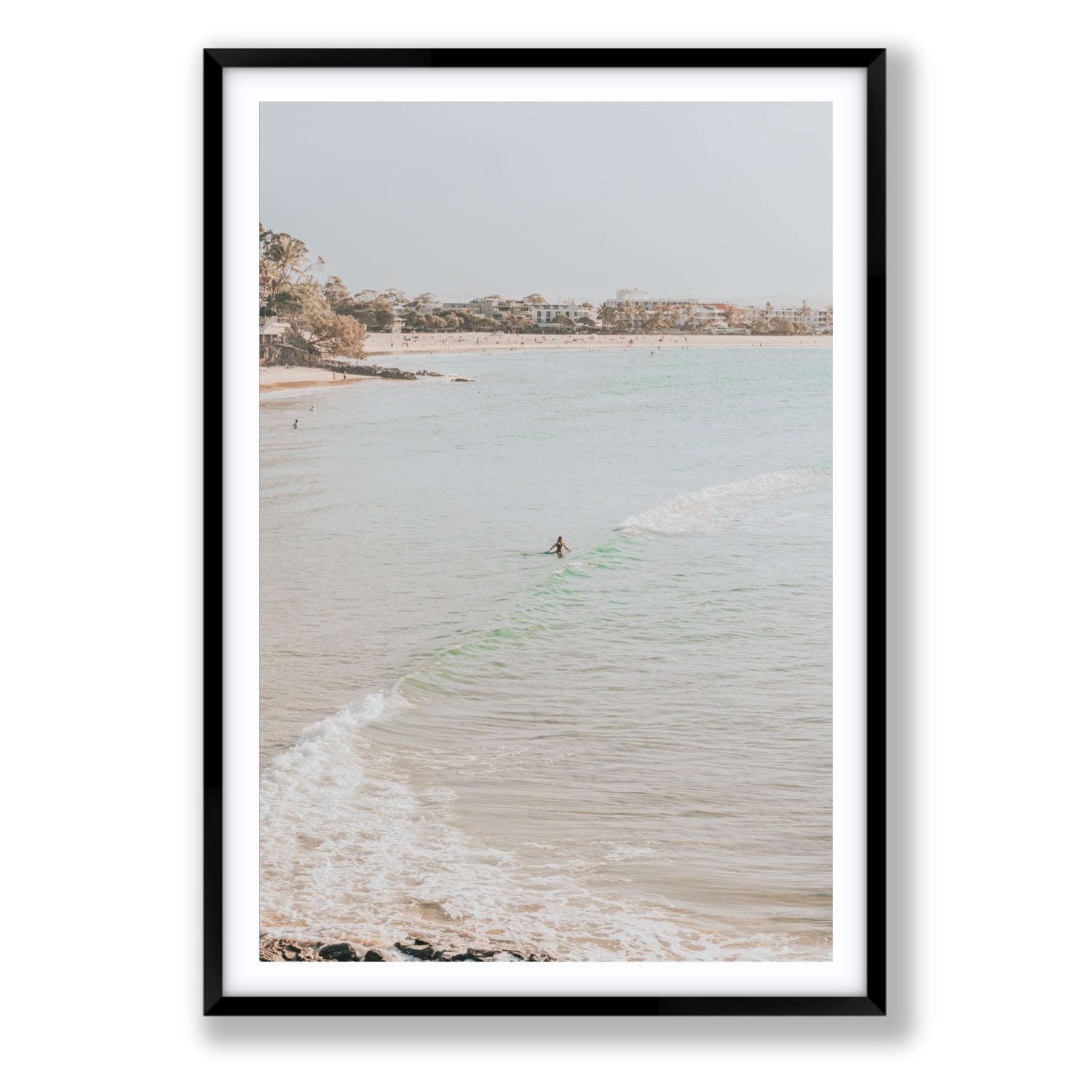 Salt Reverie fine art print, Noosa, Australia, coastal scenes artwork, Statement, Black Frame · Matboard, Fine Art Print