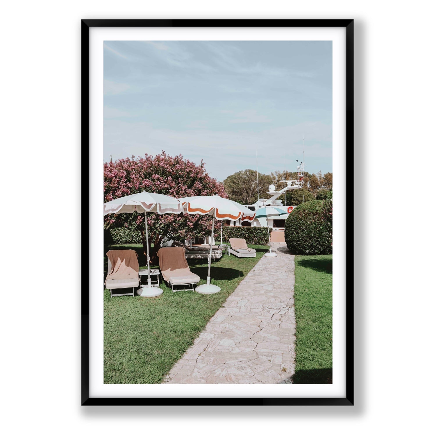 A Bellini Awaits Venice Italian wall art Statement fine art print in black frame with matboard