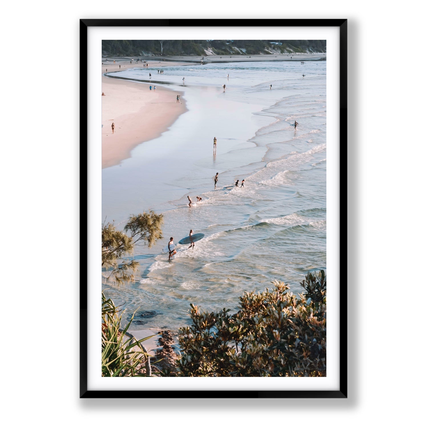 Healing Waters fine art print, Byron Bay, Australia, Statement, Black Frame · Matboard, Fine Art Print