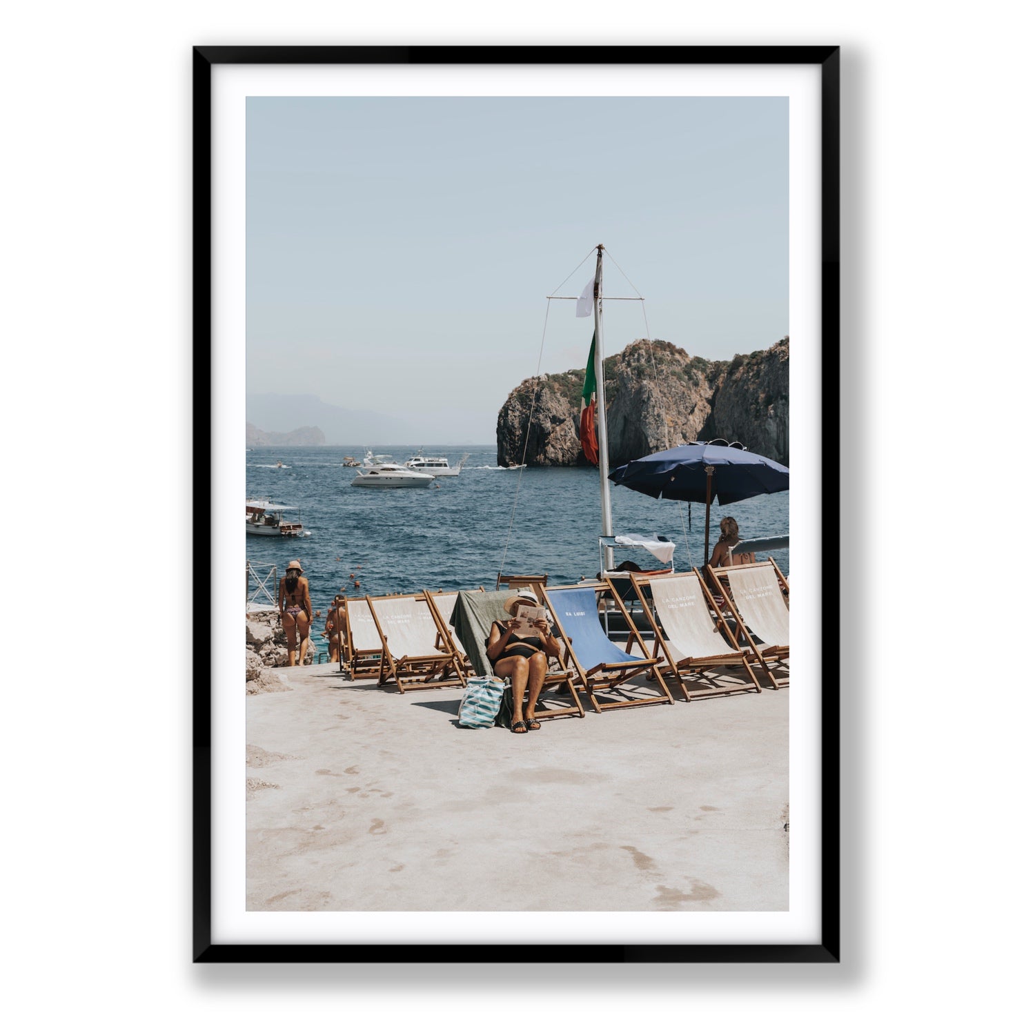 Vintage Sun Goddess fine art print, Capri, Italy, Statement, Black Frame · Matboard, Fine Art Print