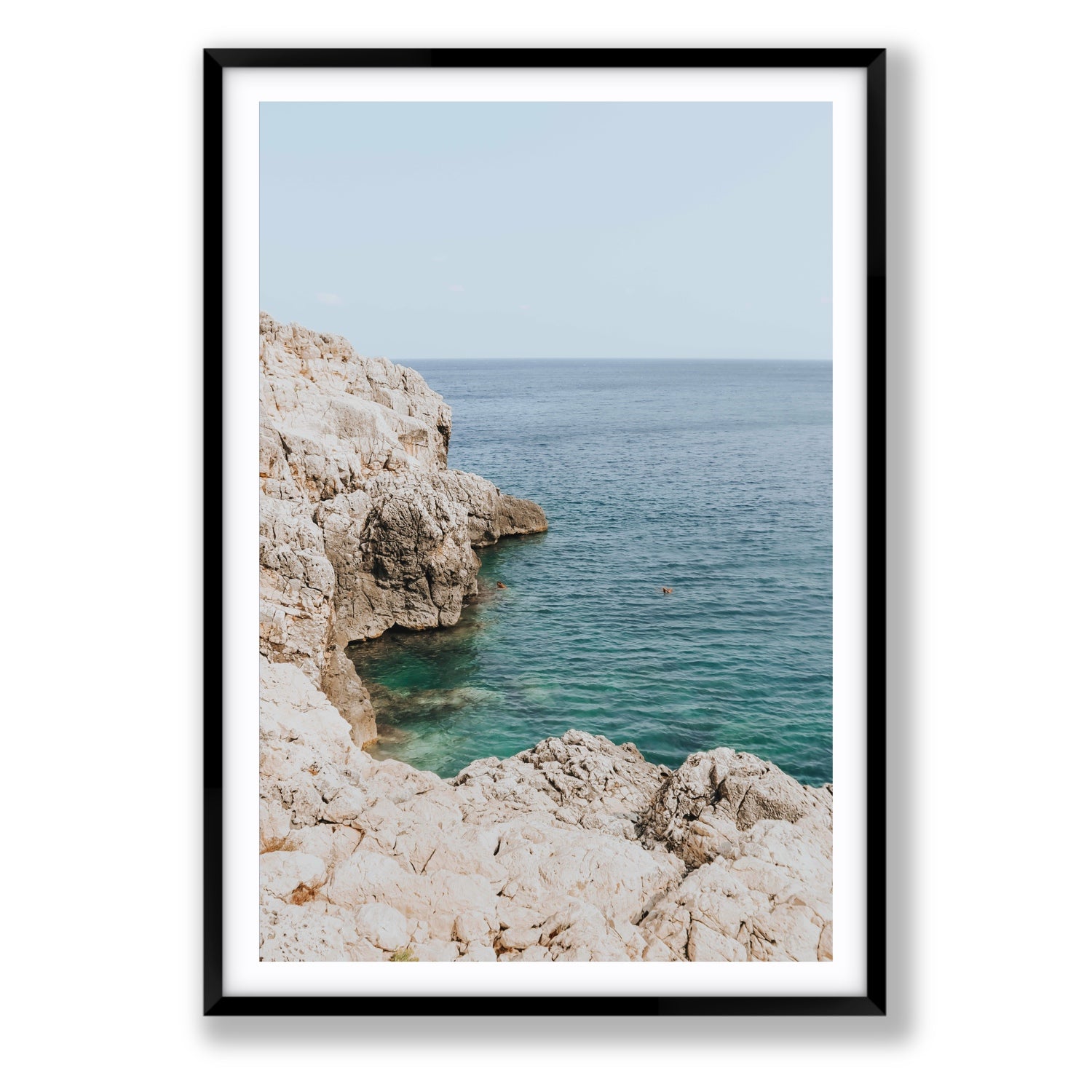 Healing Immersion Puglia Wall Mediterranean fine art print Statement fine art print in black frame with matboard
