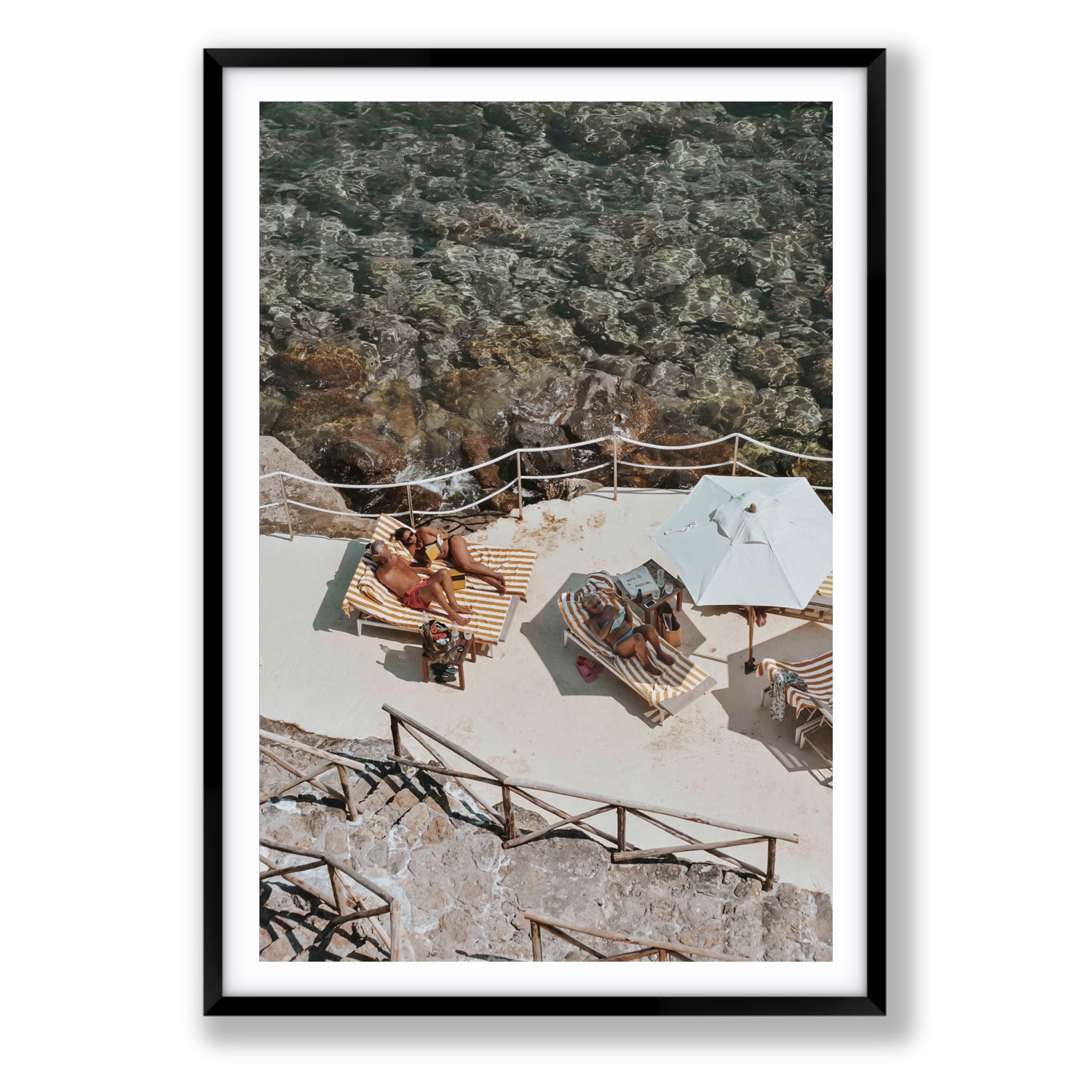 Lounge Lizards Tuscany Italian decor wall art Statement fine art print in black frame with matboard
