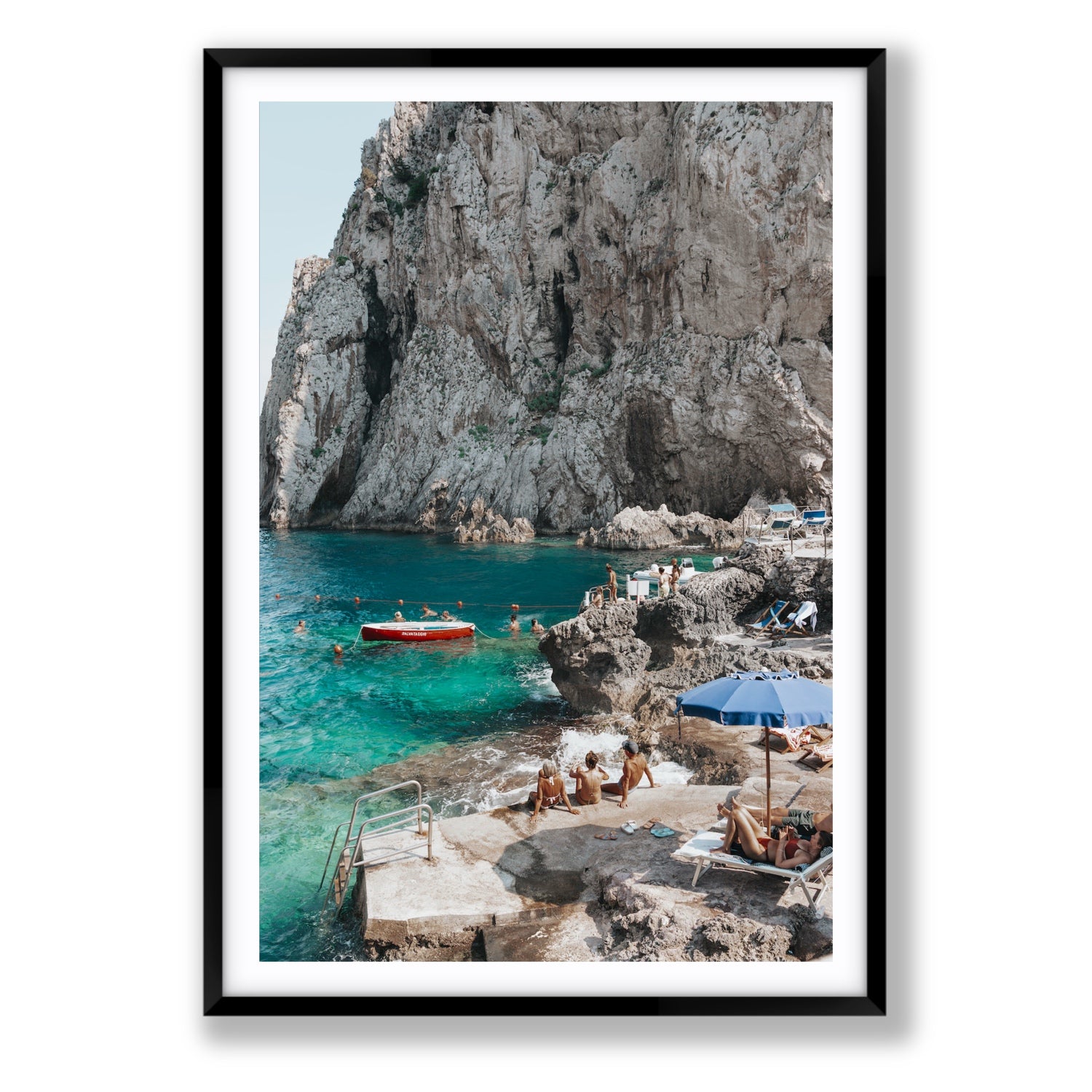 Tranquility fine art print, Capri, Italy, Statement, Black Frame · Matboard, Fine Art Print