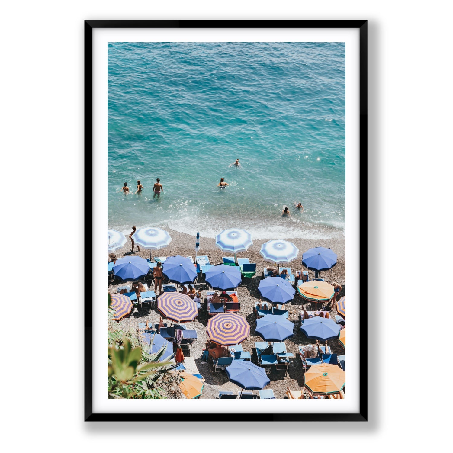 Paradise Beach fine art print, Positano, Italy, Statement, Black Frame · Matboard, Fine Art Print