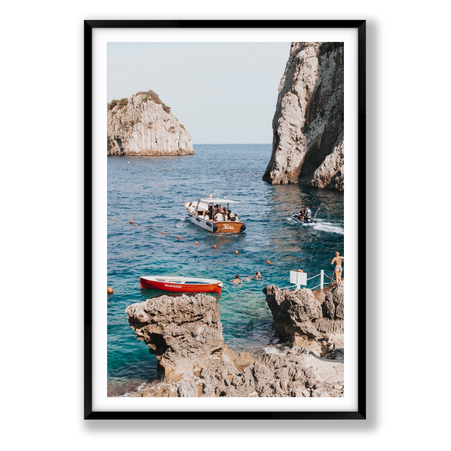 Set Sail fine art print, Capri, Italy, Statement, Black Frame · Matboard, Fine Art Print