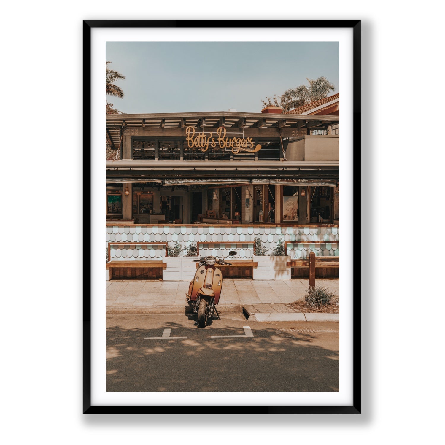 Noosa Nostalgia fine art print, Noosa, Australia, coastal scenes artwork, Statement, Black Frame · Matboard, Fine Art Print
