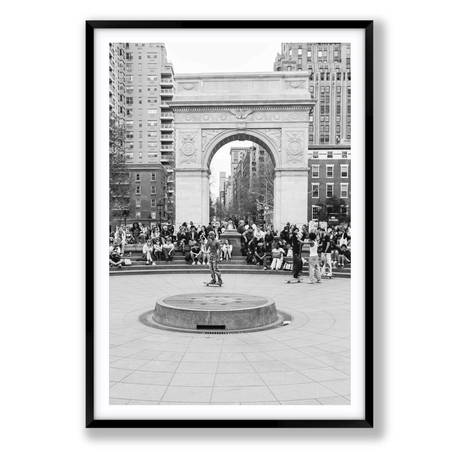Concrete Conqueror New York NYC Skateboard wall art Statement fine art print in black frame with matboard
