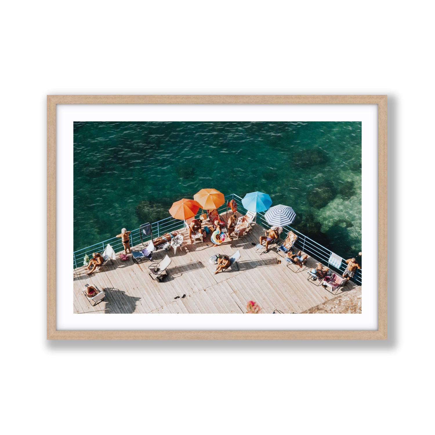 Il Dolce Far Niente Sorrento coastal wall art Giant fine art print in natural oak frame with matboard