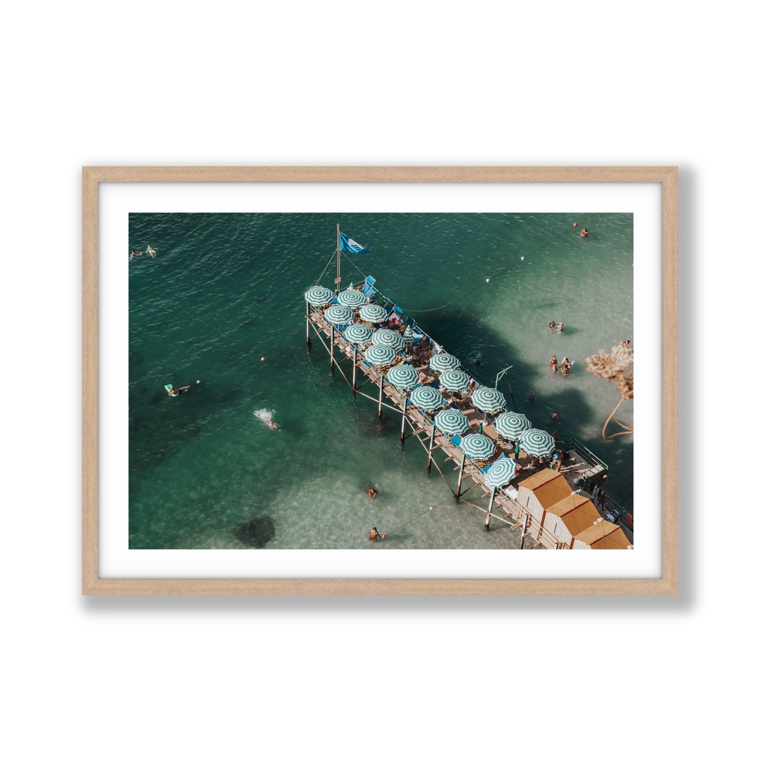 Sorrento Shangri La Sorrento coastal Italian wall art Giant fine art print in natural oak frame with matboard