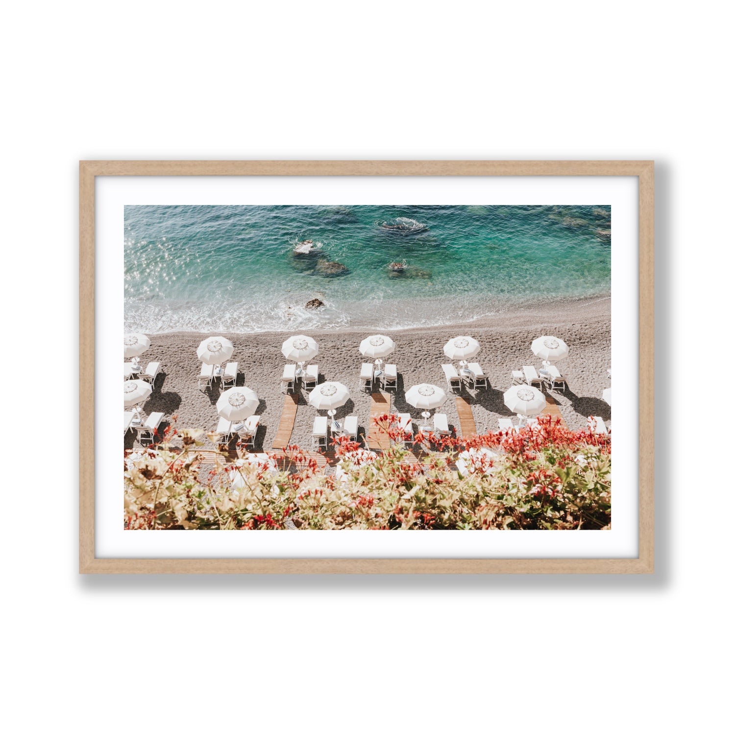 Coastal Charms fine art print, Amalfi, Italy, Giant, Natural Oak Frame · Matboard, Fine Art Print