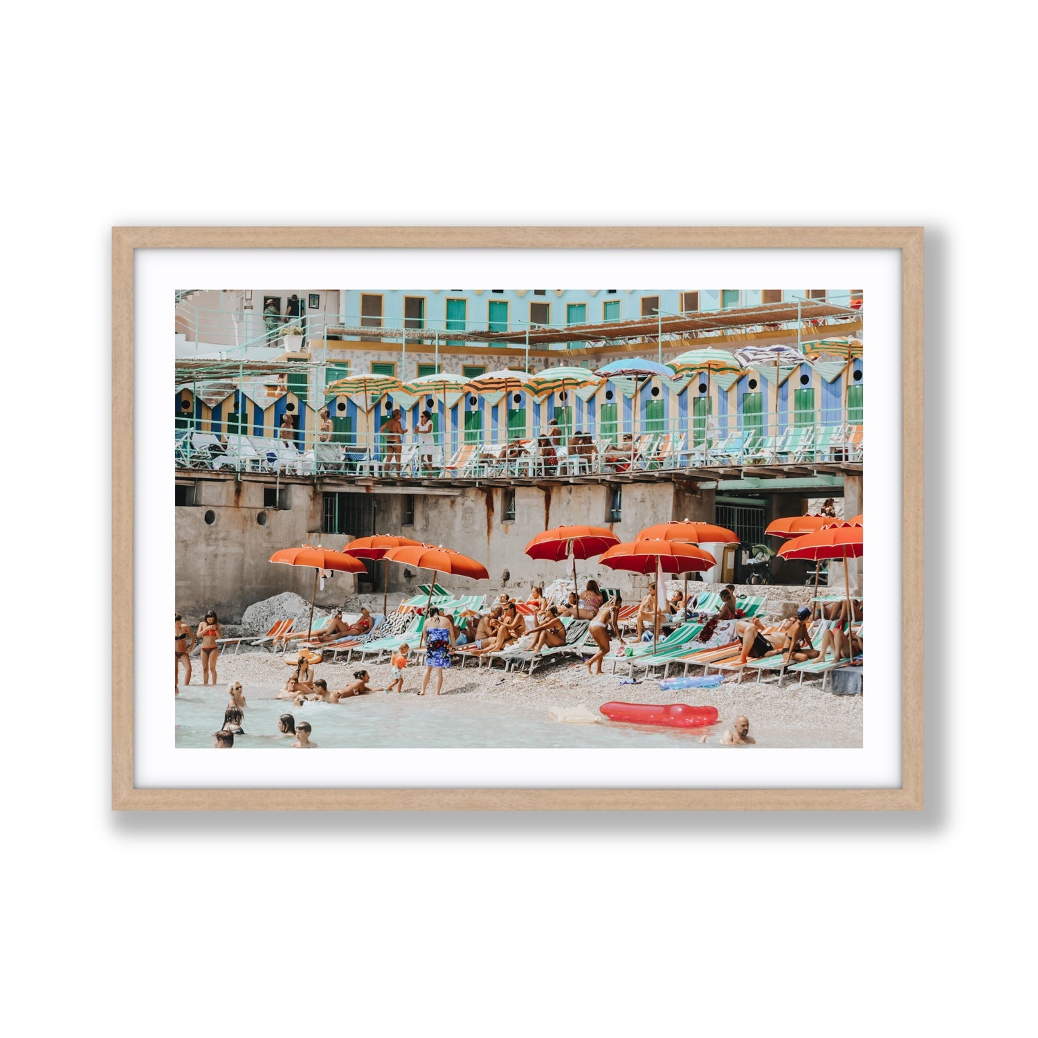 Umbrella Fiesta fine art print, Capri, Italy, Giant, Natural Oak Frame · Matboard, Fine Art Print