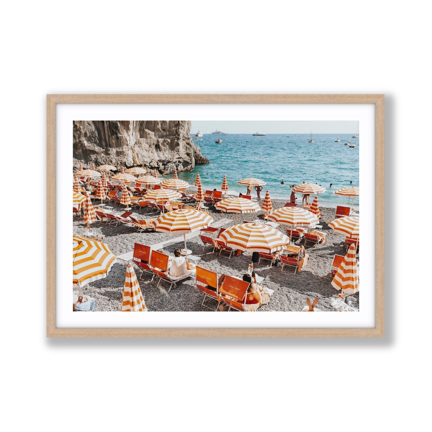Mango Sorbet fine art print, Positano, Italy, Giant, Natural Oak Frame · Matboard, Fine Art Print